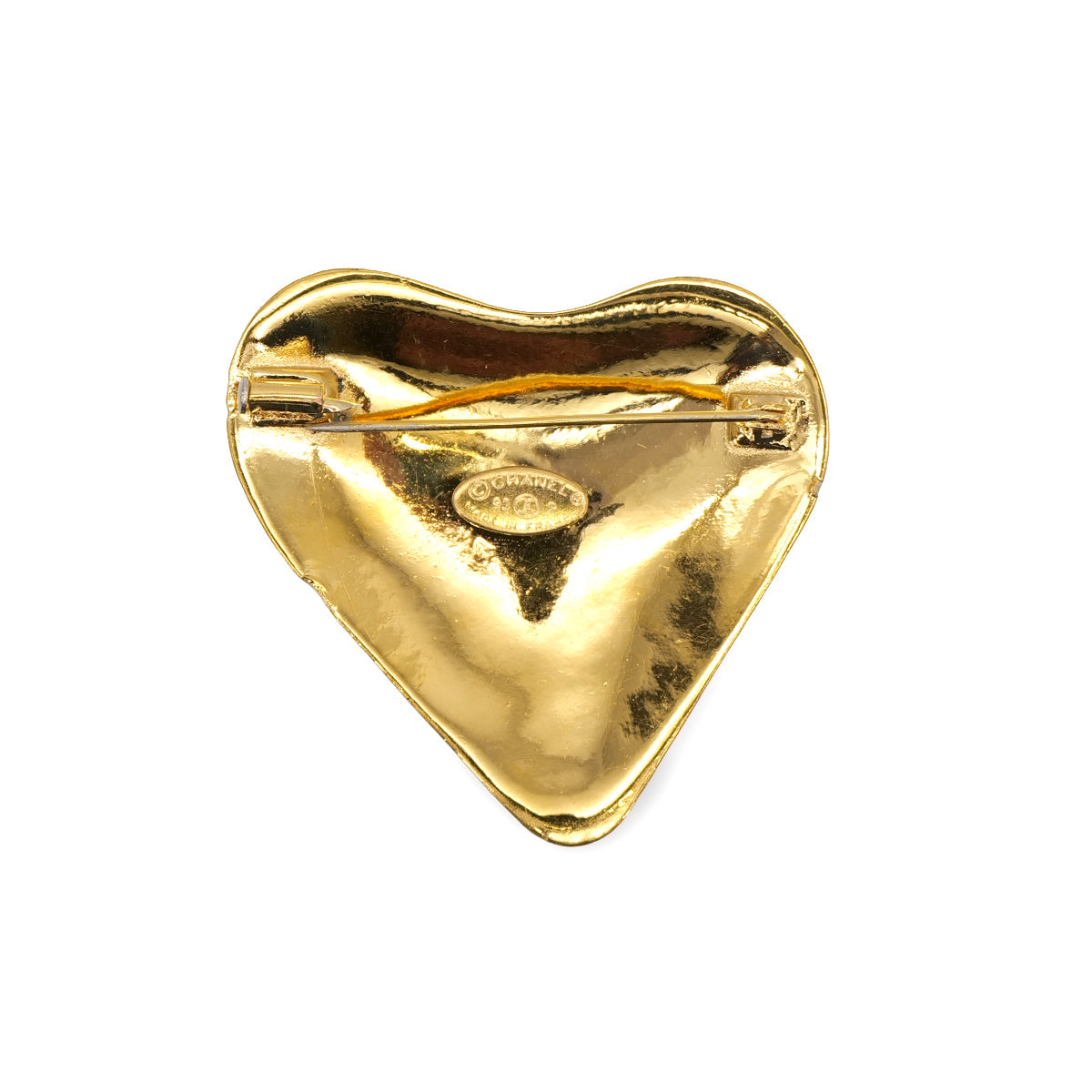 VINTAGE CHANEL BROOCH HEART COCOMARK GOLD ACCESSORY 93P 90319949