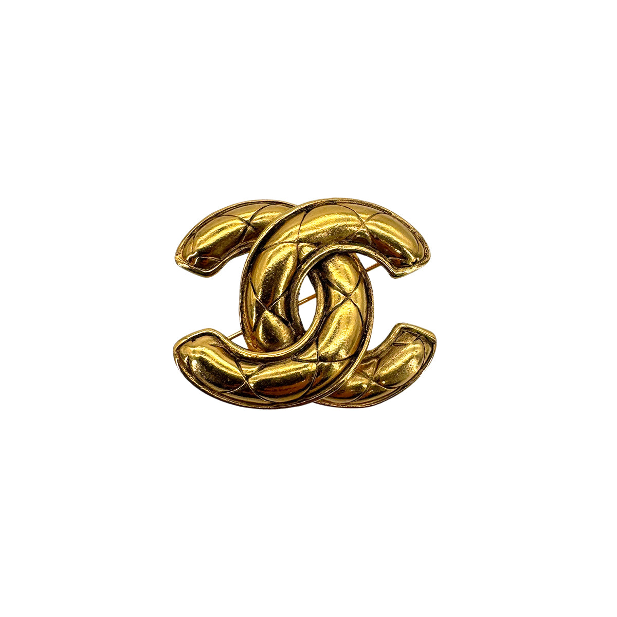 VINTAGE CHANEL BROOCH MATELASSE COCOMARK GOLD ACCESSORY 90319313