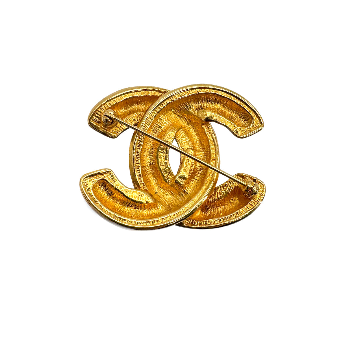 VINTAGE CHANEL BROOCH MATELASSE COCOMARK GOLD ACCESSORY 90319313