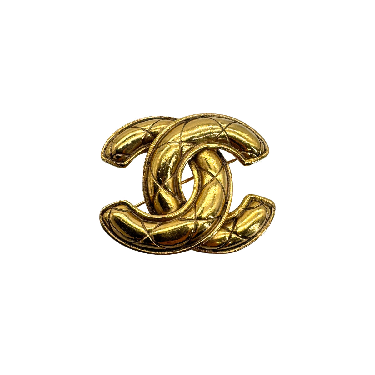 VINTAGE CHANEL BROOCH MATELASSE COCOMARK GOLD ACCESSORY 90319314