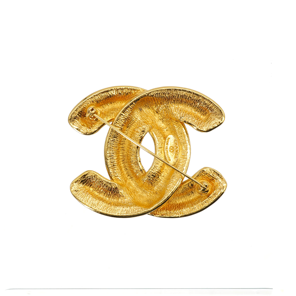 VINTAGE CHANEL BROOCH MATELASSE COCOMARK GOLD ACCESSORY 90319968