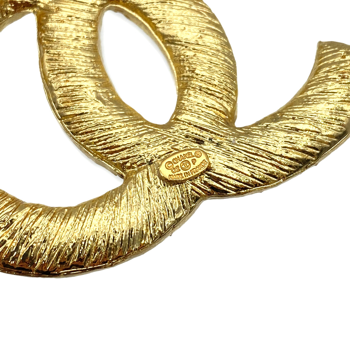 VINTAGE CHANEL BROOCH MATELASSE COCOMARK RHINESTONE GOLD ACCESSORY 02P 90319704
