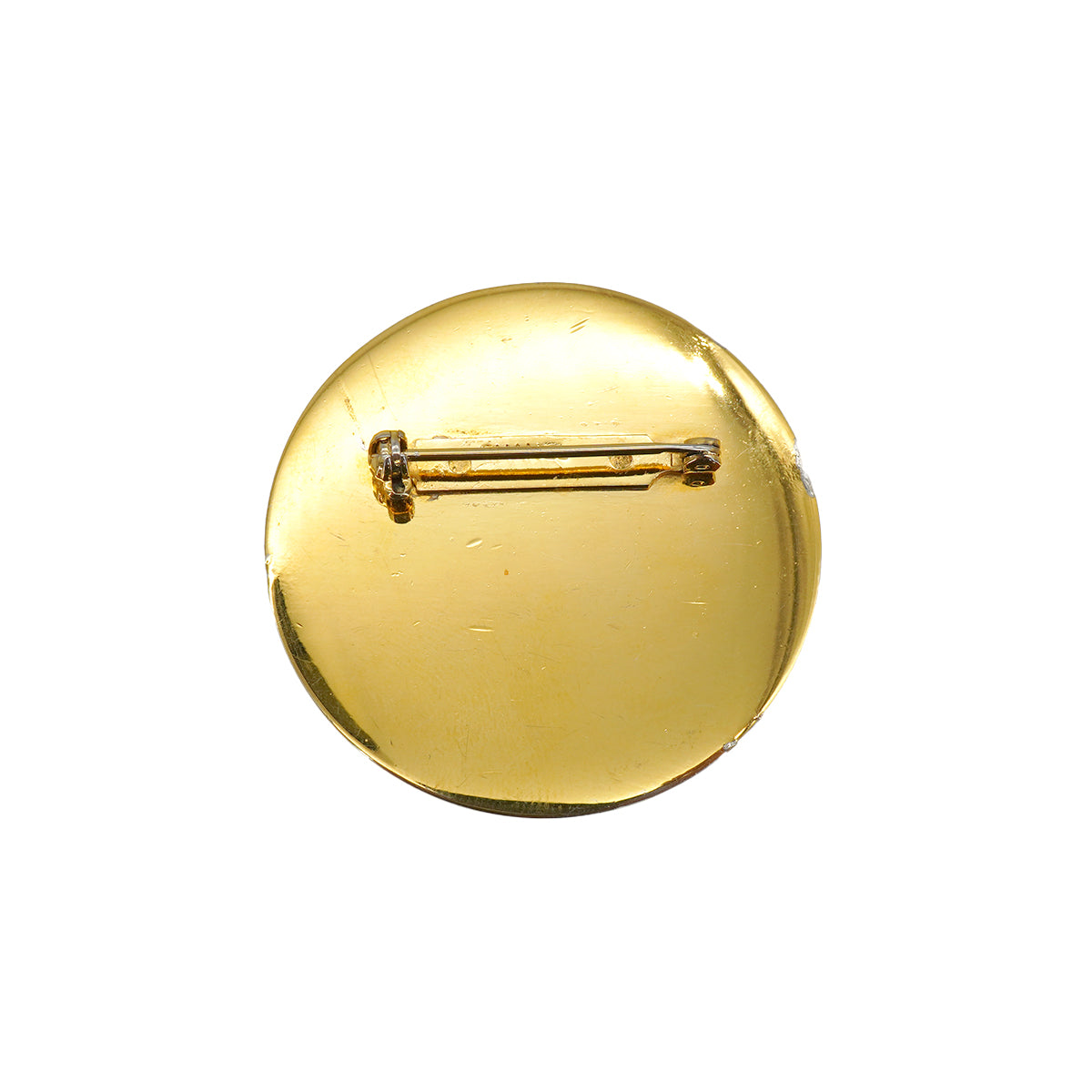 VINTAGE CHANEL BROOCH 31 RUE CAMBON COCOMARK LOGO ROUND BLACK GOLD ACCESSORY 90335731