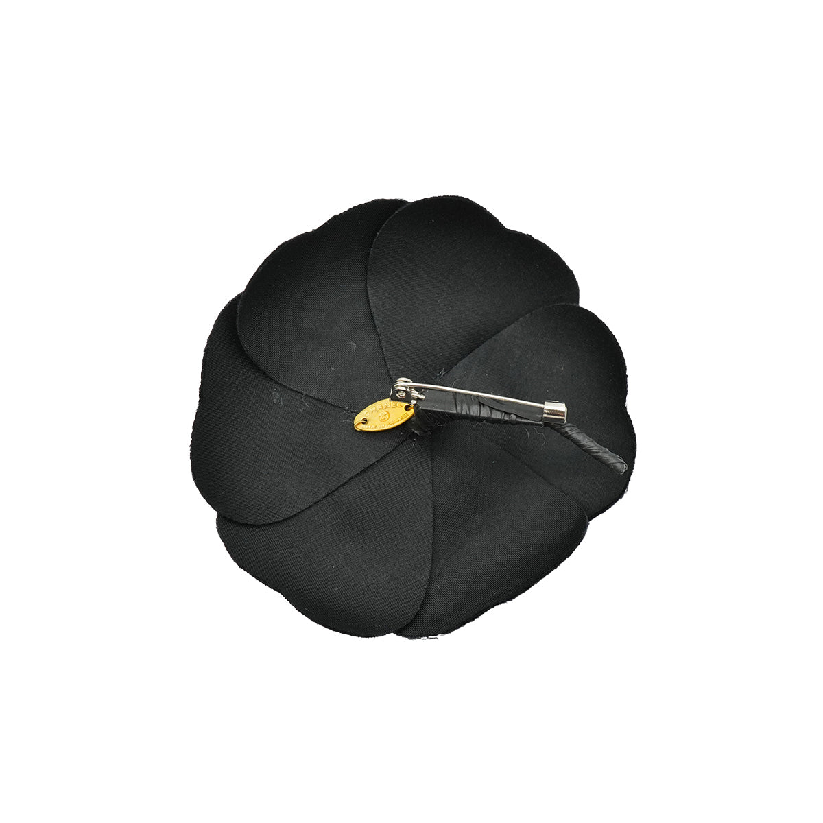 VINTAGE CHANEL CAMELLIA FLOWER CORSAGE BLACK ACCESSORY 90345162