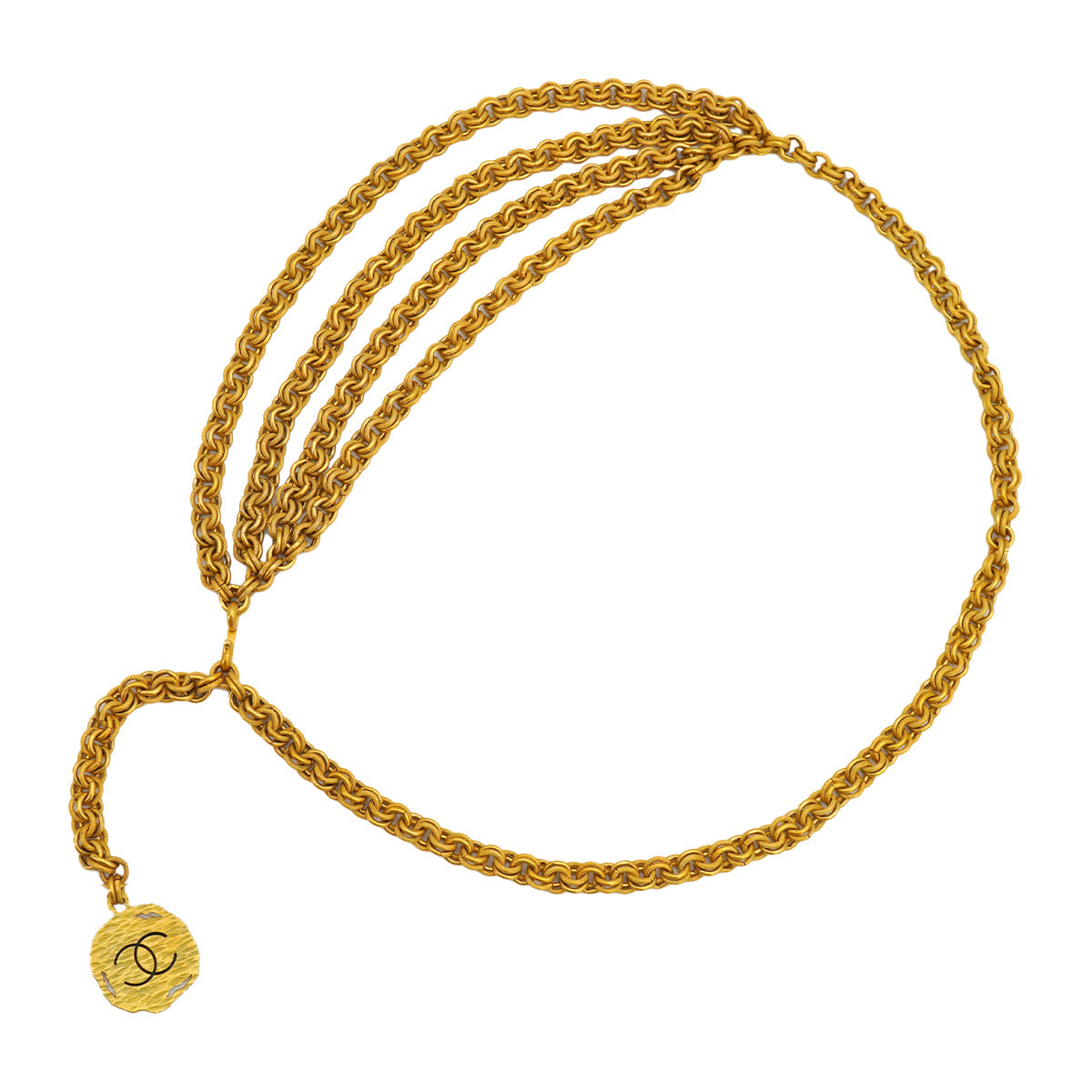 VINTAGE CHANEL CHAIN BELT COCOMARK GOLD ACCESSORY 94P 90335005