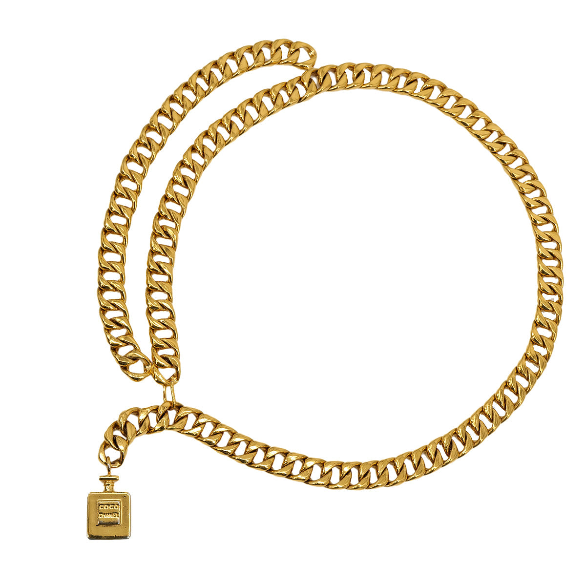 VINTAGE CHANEL CHAIN BELT PERFUME MOTIF CHARM ACCESSORY 90324795