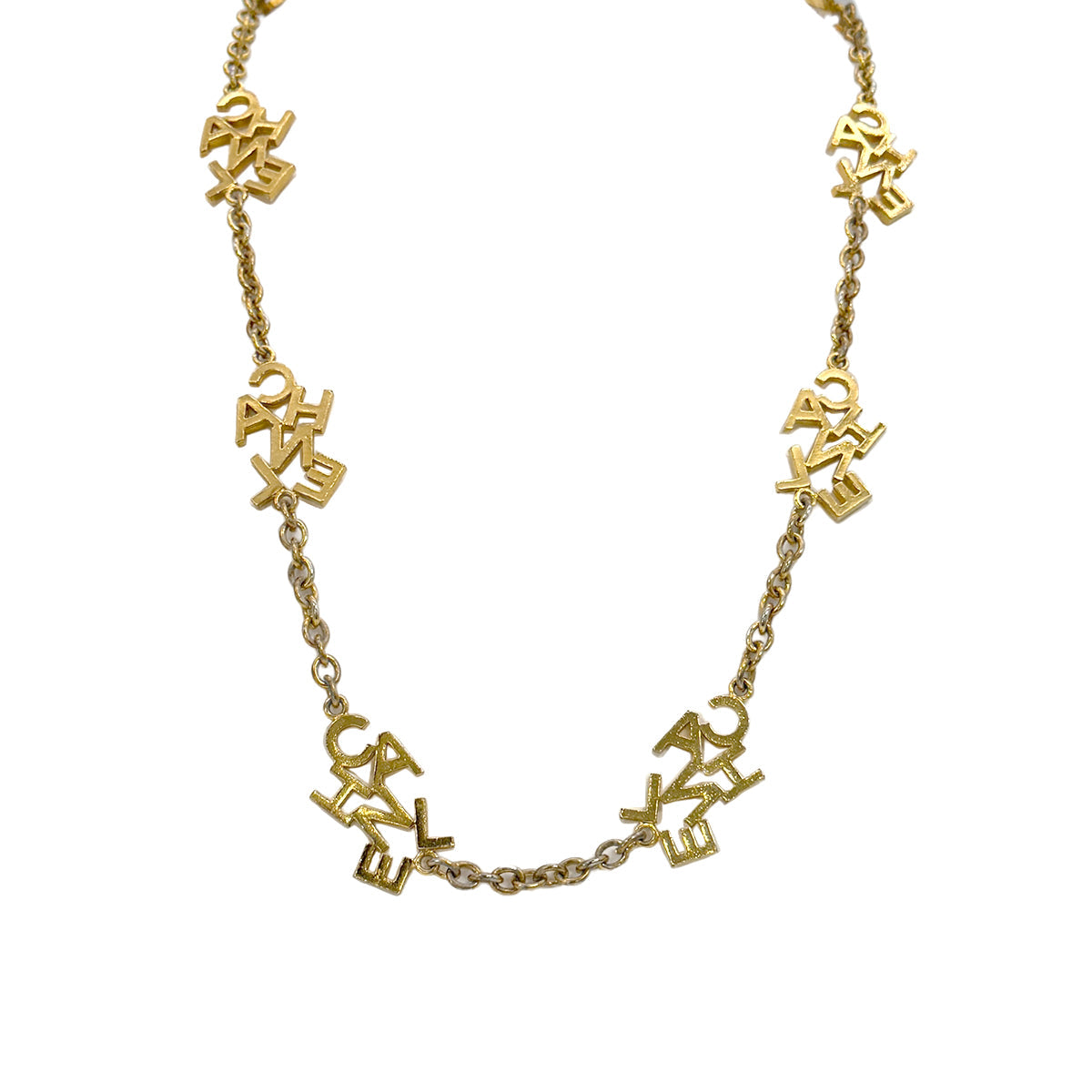 VINTAGE CHANEL CHAIN NECKLACE LOGO GOLD ACCESSORY 90320183