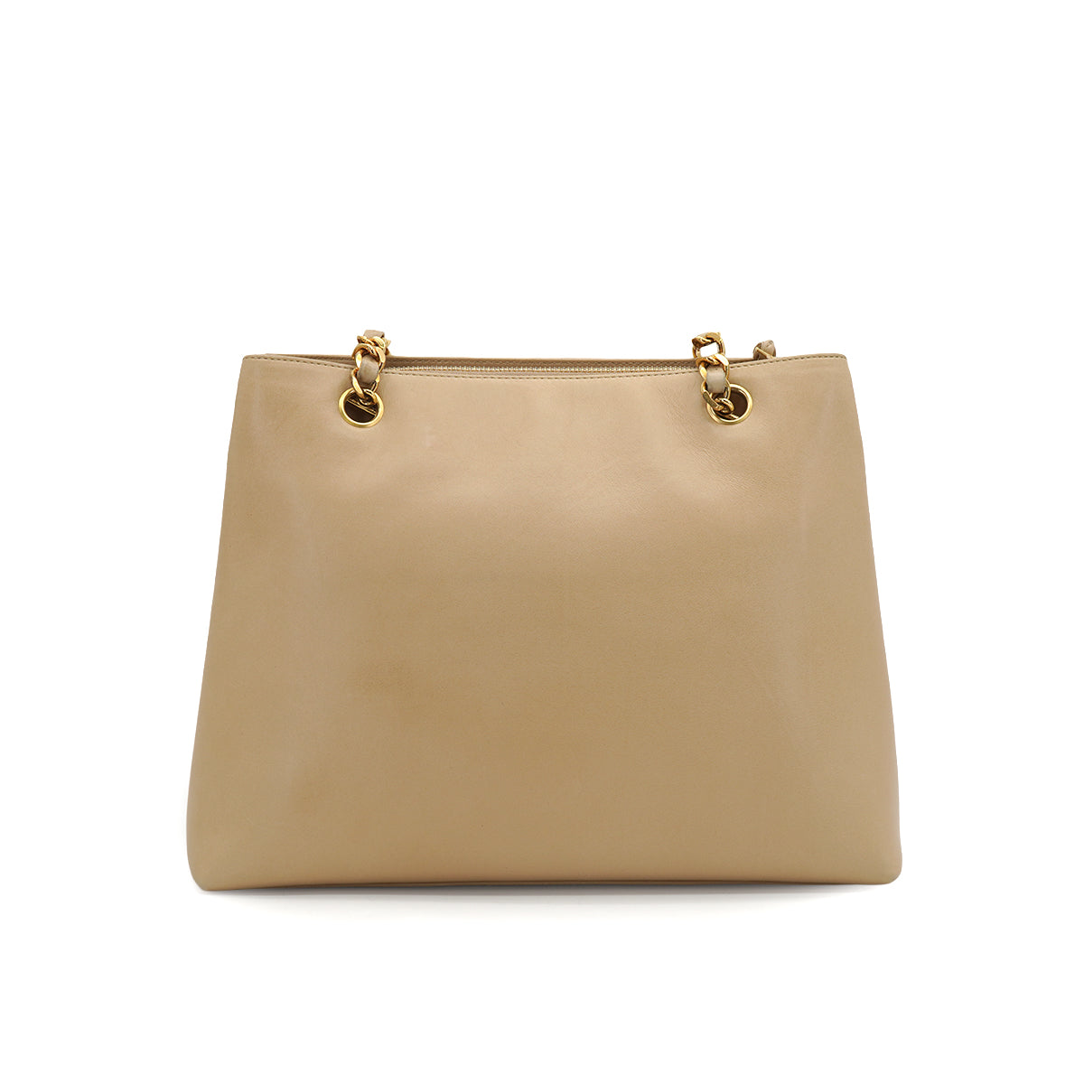 VINTAGE CHANEL CHAIN SHOULDER BAG BEIGE LAMB SKIN GOLD HARDWARE 90331862