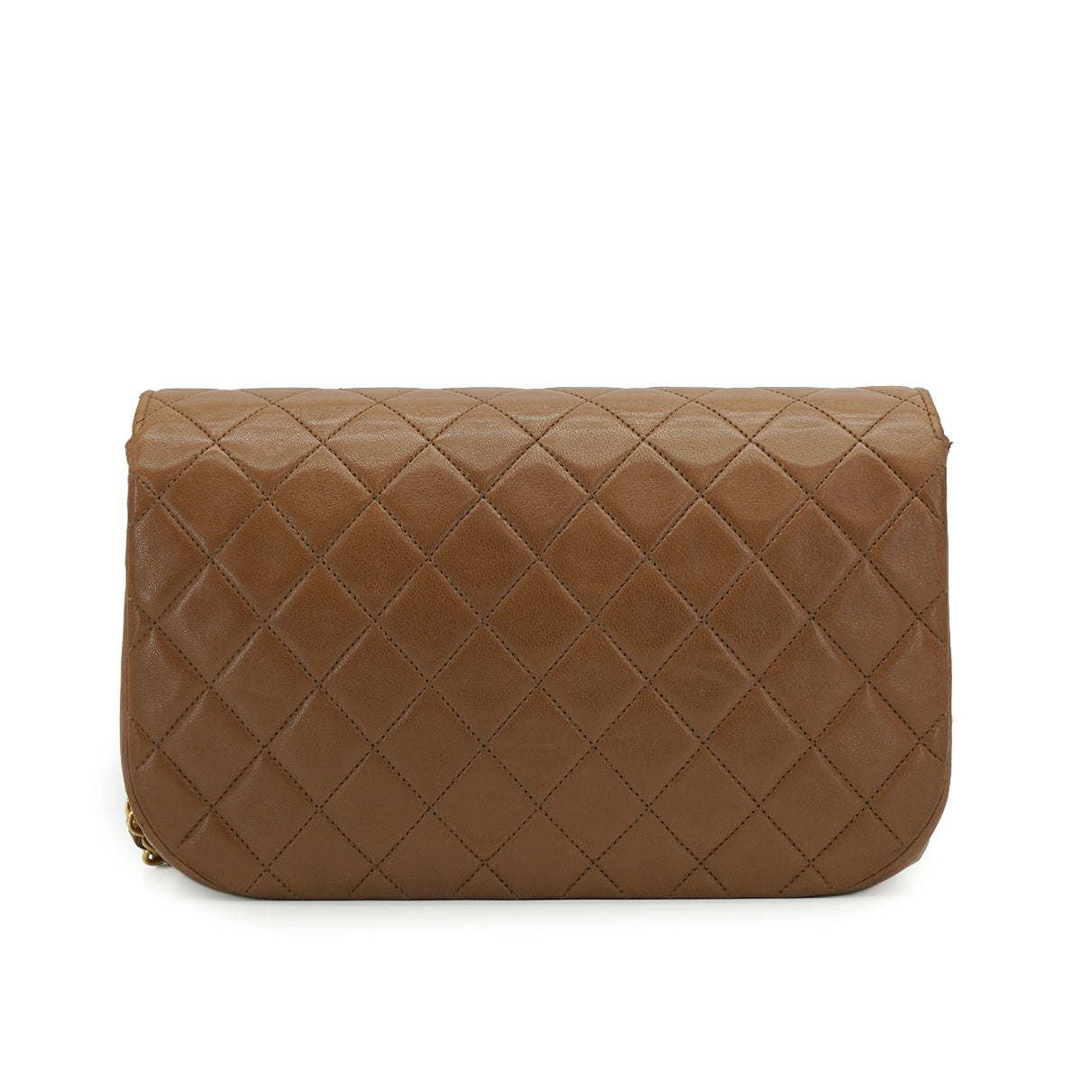 VINTAGE CHANEL MATELASSE CHAIN SHOULDER BAG BROWN LAMB SKIN GOLD HARDWARE 90334145