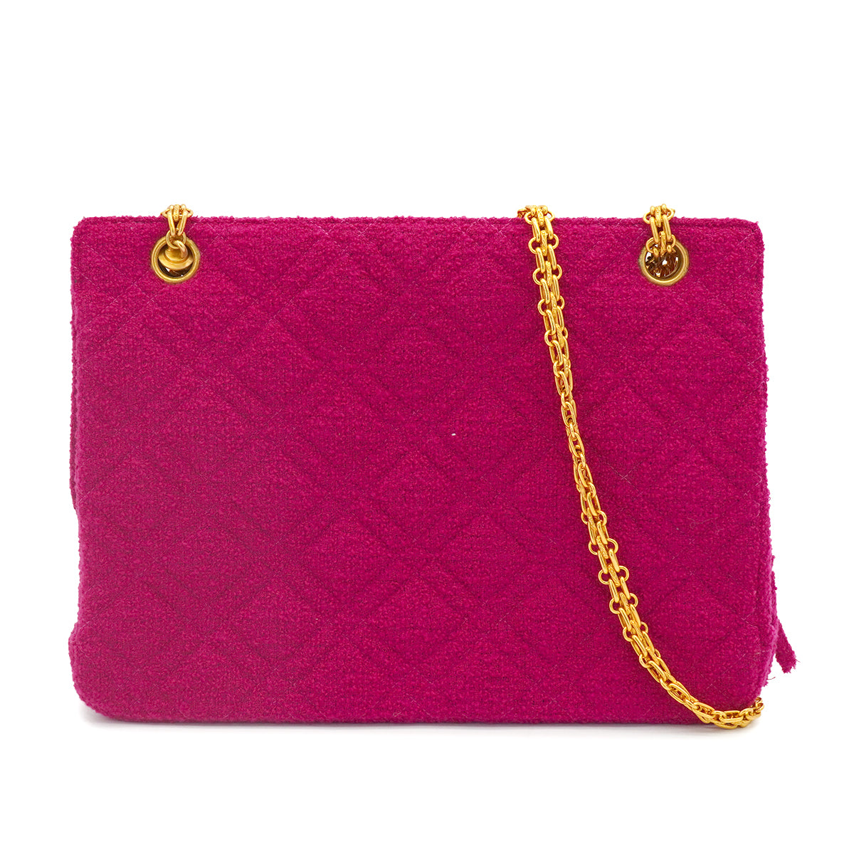 VINTAGE CHANEL CHAIN  SHOULDER BAG PINK TWEED GOLD HARDWARE 90344374