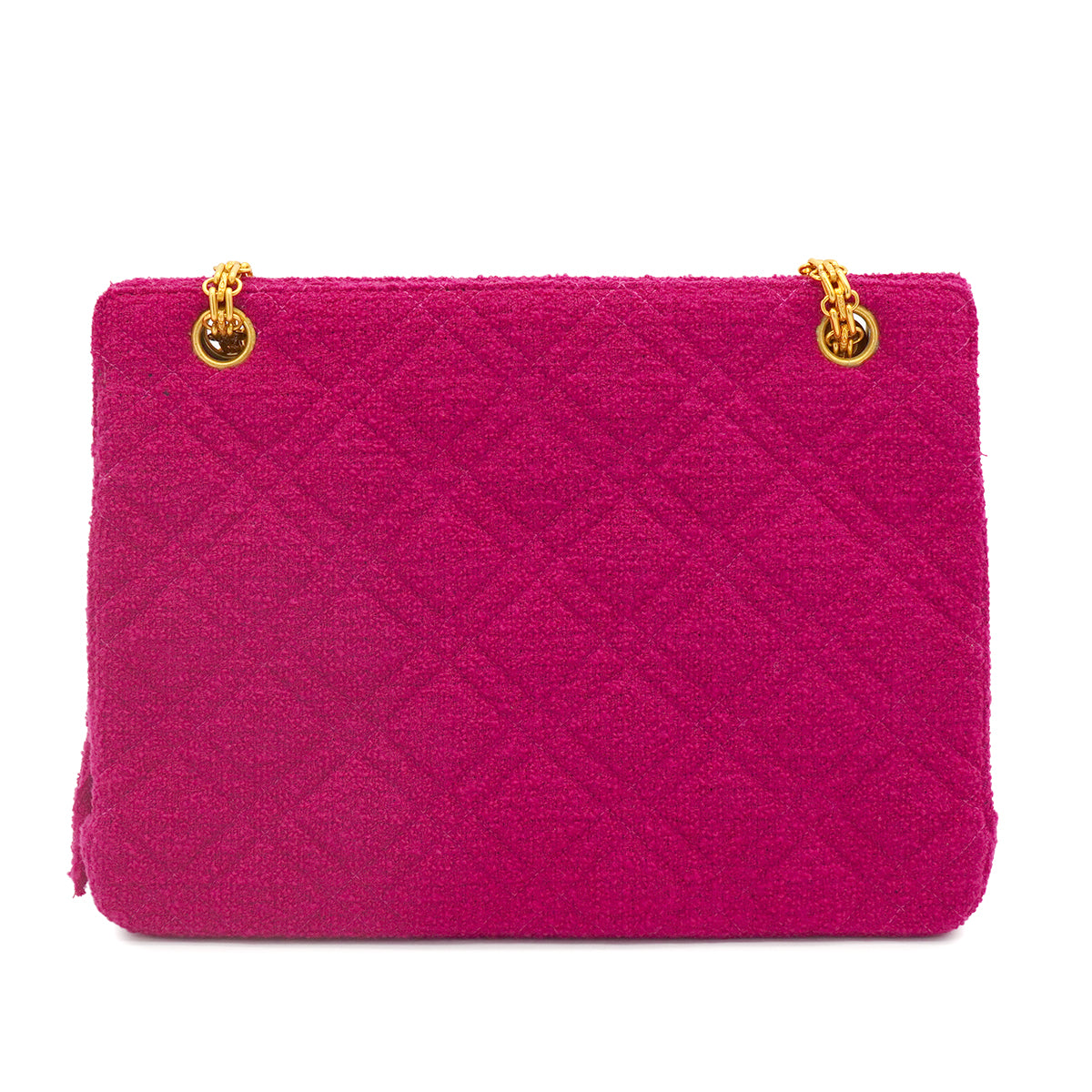 VINTAGE CHANEL CHAIN  SHOULDER BAG PINK TWEED GOLD HARDWARE 90344374