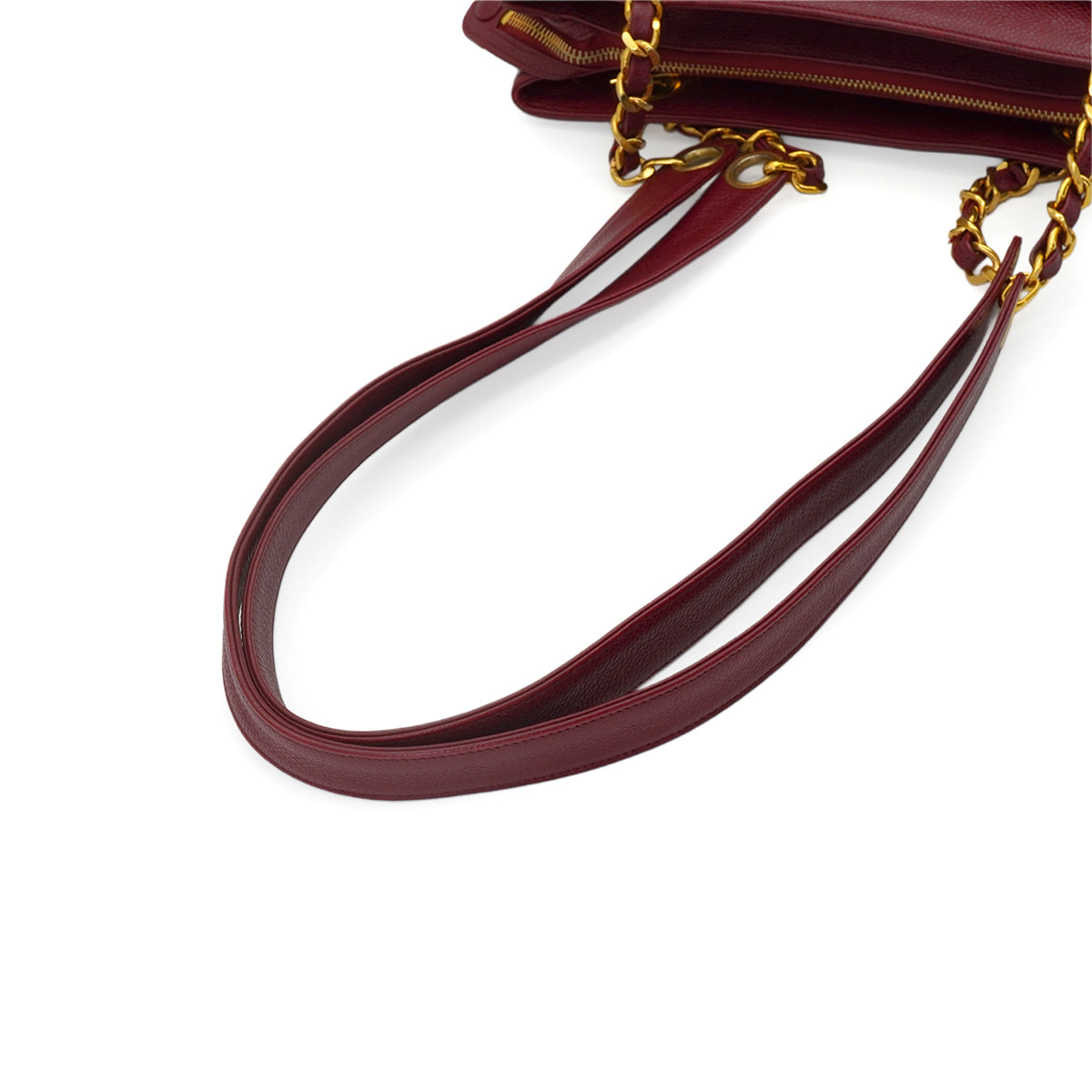 VINTAGE CHANEL CHAIN SHOULDER BAG RED CAVIAR SKIN GOLD HARDWARE 90343412