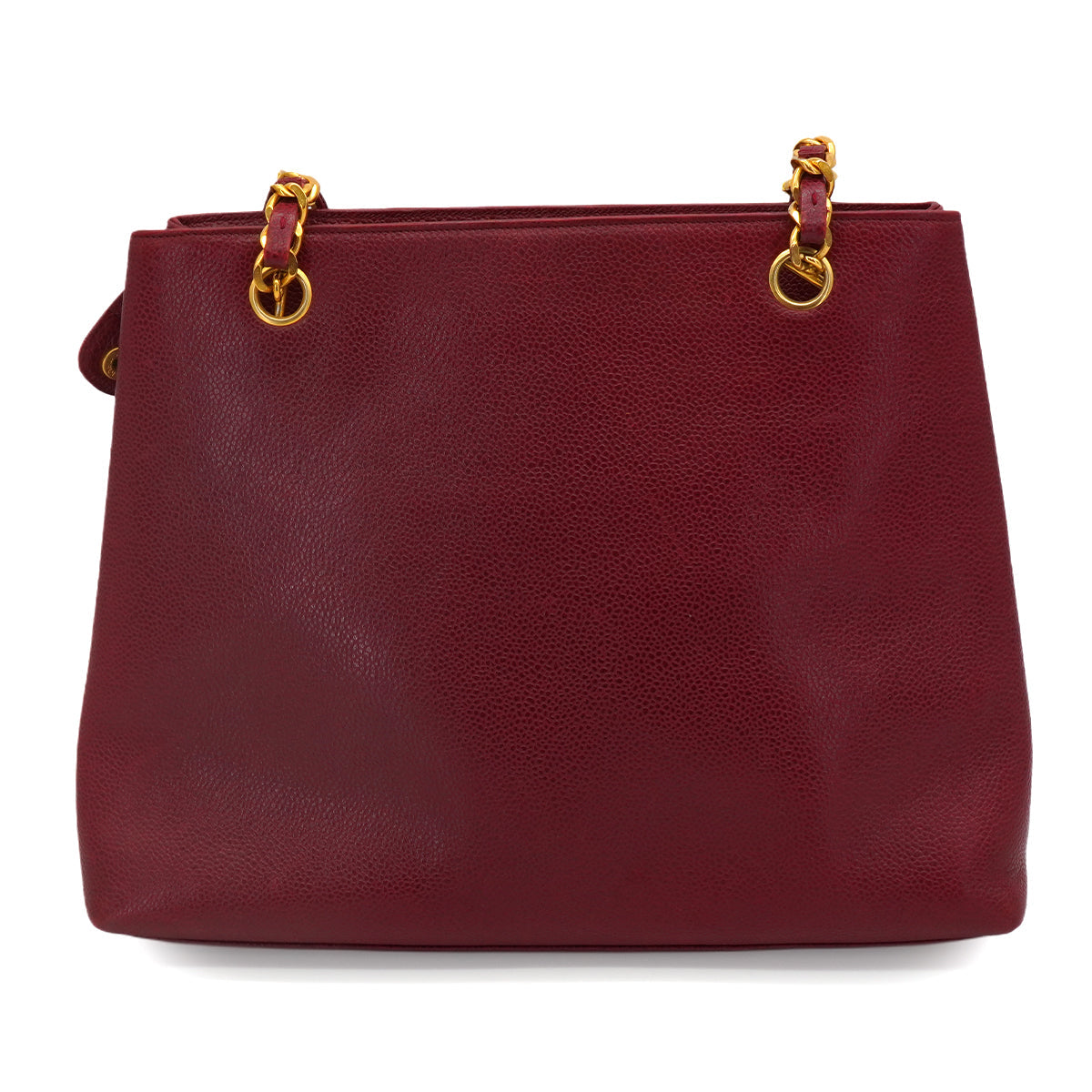 VINTAGE CHANEL CHAIN SHOULDER BAG RED CAVIAR SKIN GOLD HARDWARE 90343412