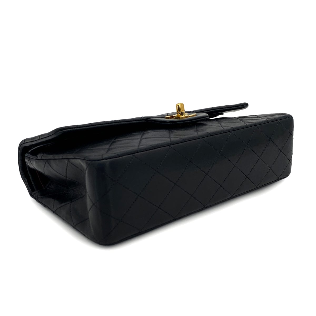 VINTAGE CHANEL CLASSIC FLAP MEDIUM CHAIN SHOULDER BAG BLACK LAMB SKIN GOLD HARDWARE 90318724
