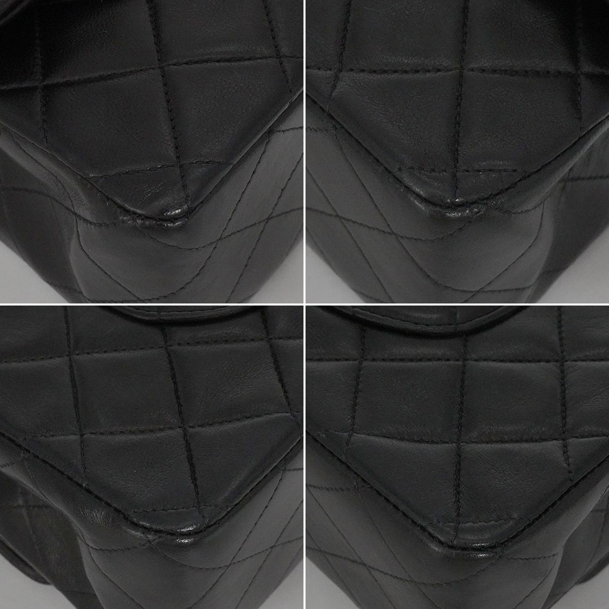 VINTAGE CHANEL CLASSIC FLAP MEDIUM CHAIN SHOULDER BAG BLACK LAMB SKIN GOLD HARDWARE 90343945