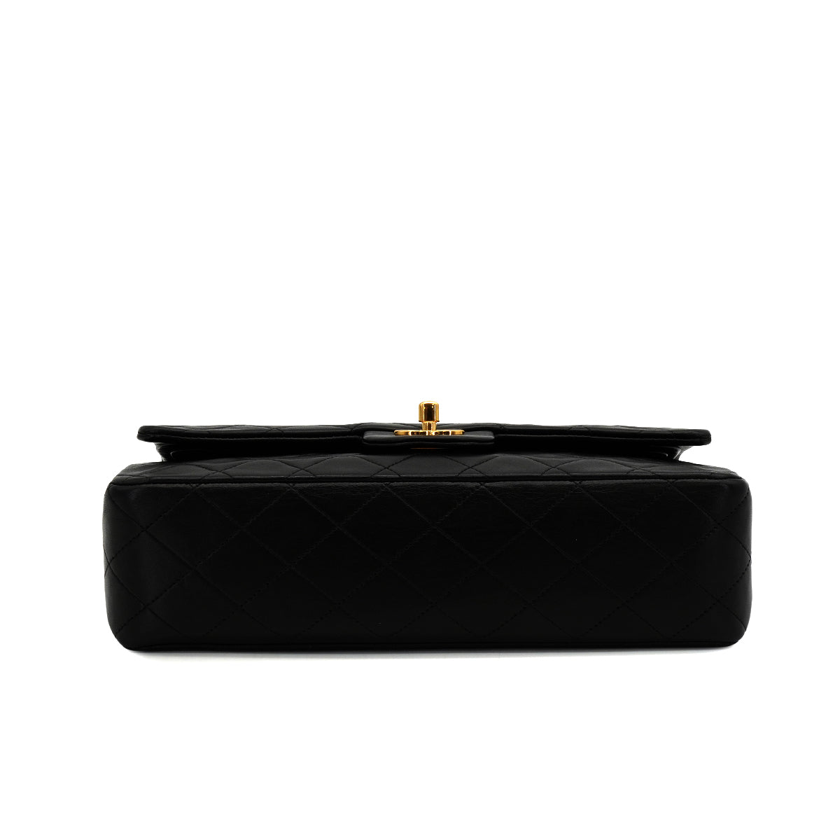 VINTAGE CHANEL CLASSIC FLAP MEDIUM CHAIN SHOULDER BAG BLACK LAMB SKIN GOLD HARDWARE 90343950