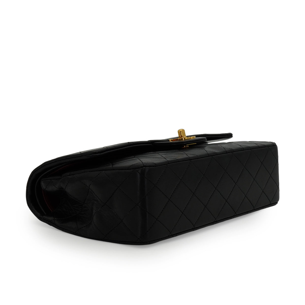 VINTAGE CHANEL CLASSIC FLAP MEDIUM CHAIN SHOULDER BAG BLACK LAMB SKIN GOLD HARDWARE 90346117