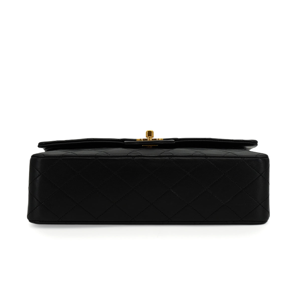 VINTAGE CHANEL CLASSIC FLAP MEDIUM CHAIN SHOULDER BAG BLACK LAMB SKIN GOLD HARDWARE 90346117