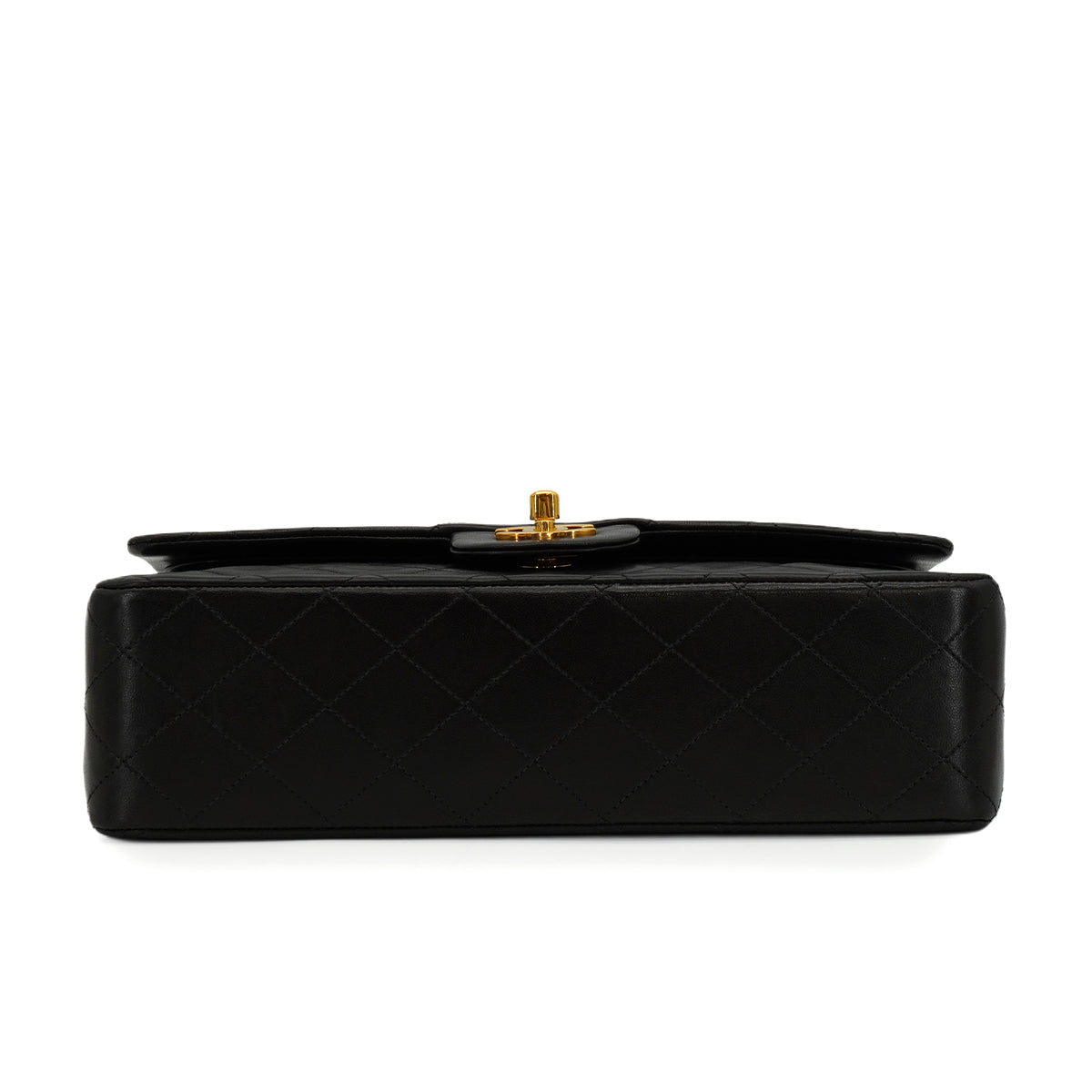 VINTAGE CHANEL CLASSIC FLAP MEDIUM CHAIN SHOULDER BAG BLACK LAMB SKIN GOLD HARDWARE 90346127