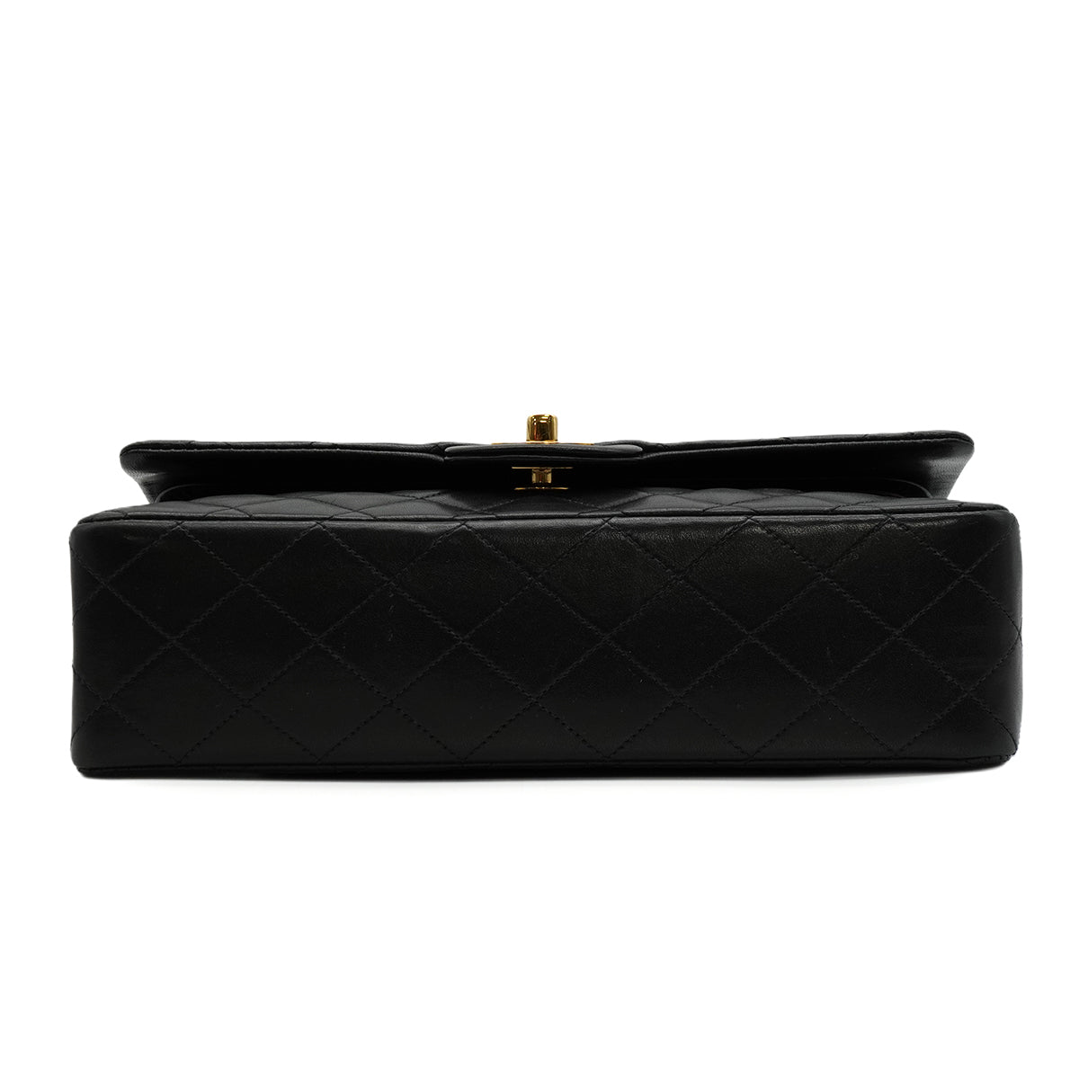 VINTAGE CHANEL CLASSIC FLAP MEDIUM CHAIN SHOULDER BAG BLACK LAMB SKIN GOLD HARDWARE 90346132