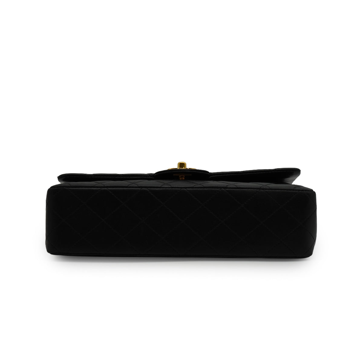 VINTAGE CHANEL CLASSIC FLAP MEDIUM CHAIN SHOULDER BAG BLACK LAMB SKIN GOLD HARDWARE 90346671