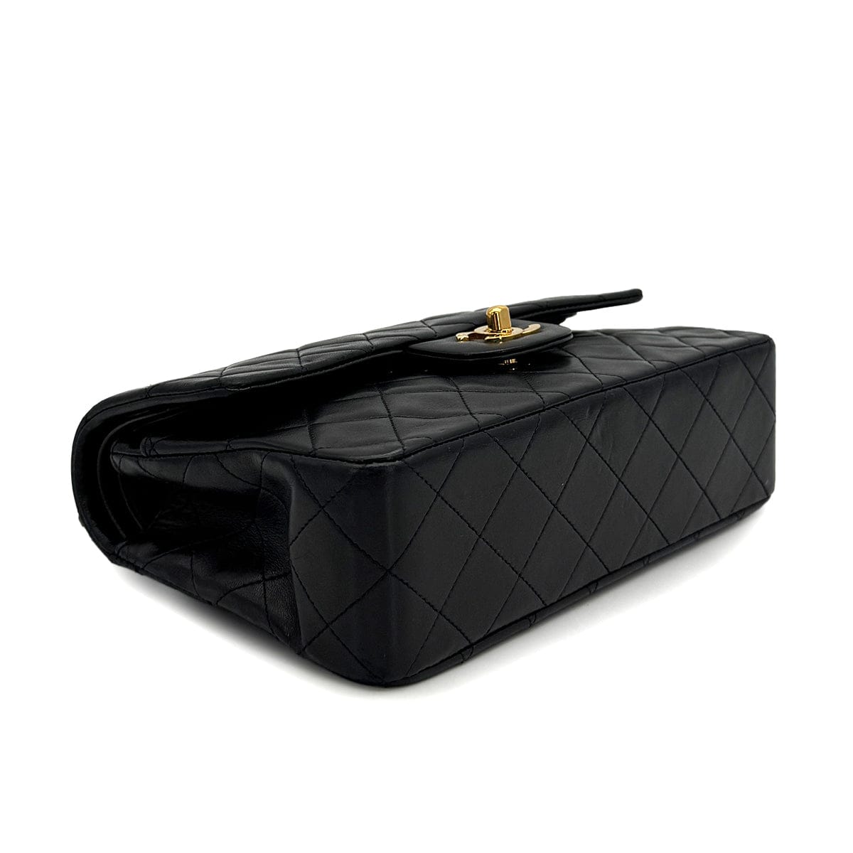 VINTAGE CHANEL CLASSIC FLAP SMALL CHAIN SHOULDER BAG BLACK LAMB SKIN GOLD HARDWARE 90319668