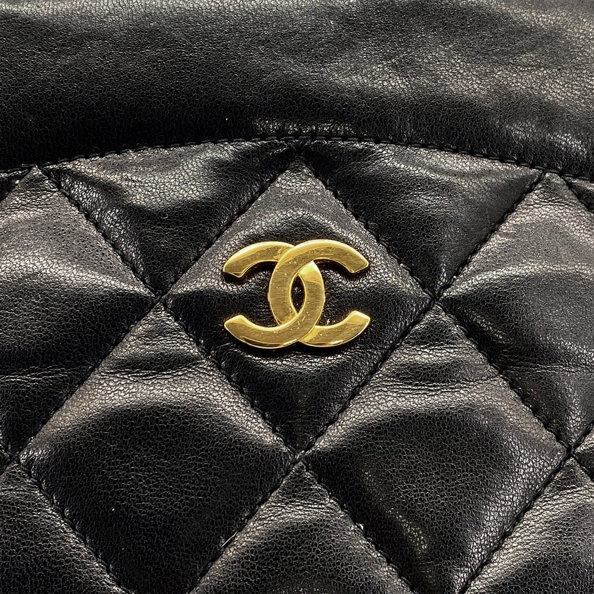 VINTAGE CHANEL COCOMARK 2WAY HAND SHOULDER BAG BLACK LAMB SKIN GOLD HARDWARE 90319689