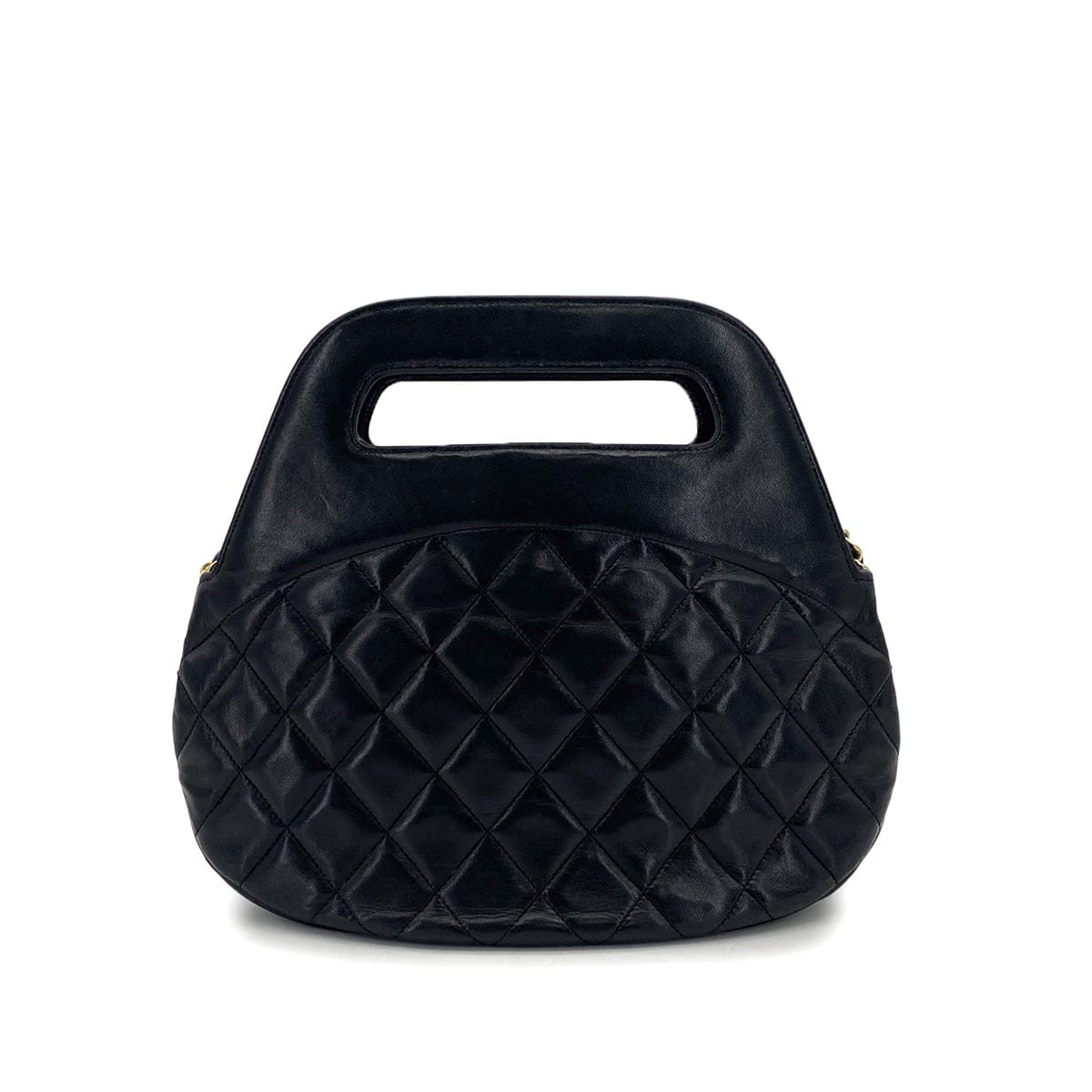 VINTAGE CHANEL COCOMARK 2WAY HAND SHOULDER BAG BLACK LAMB SKIN GOLD HARDWARE 90319689