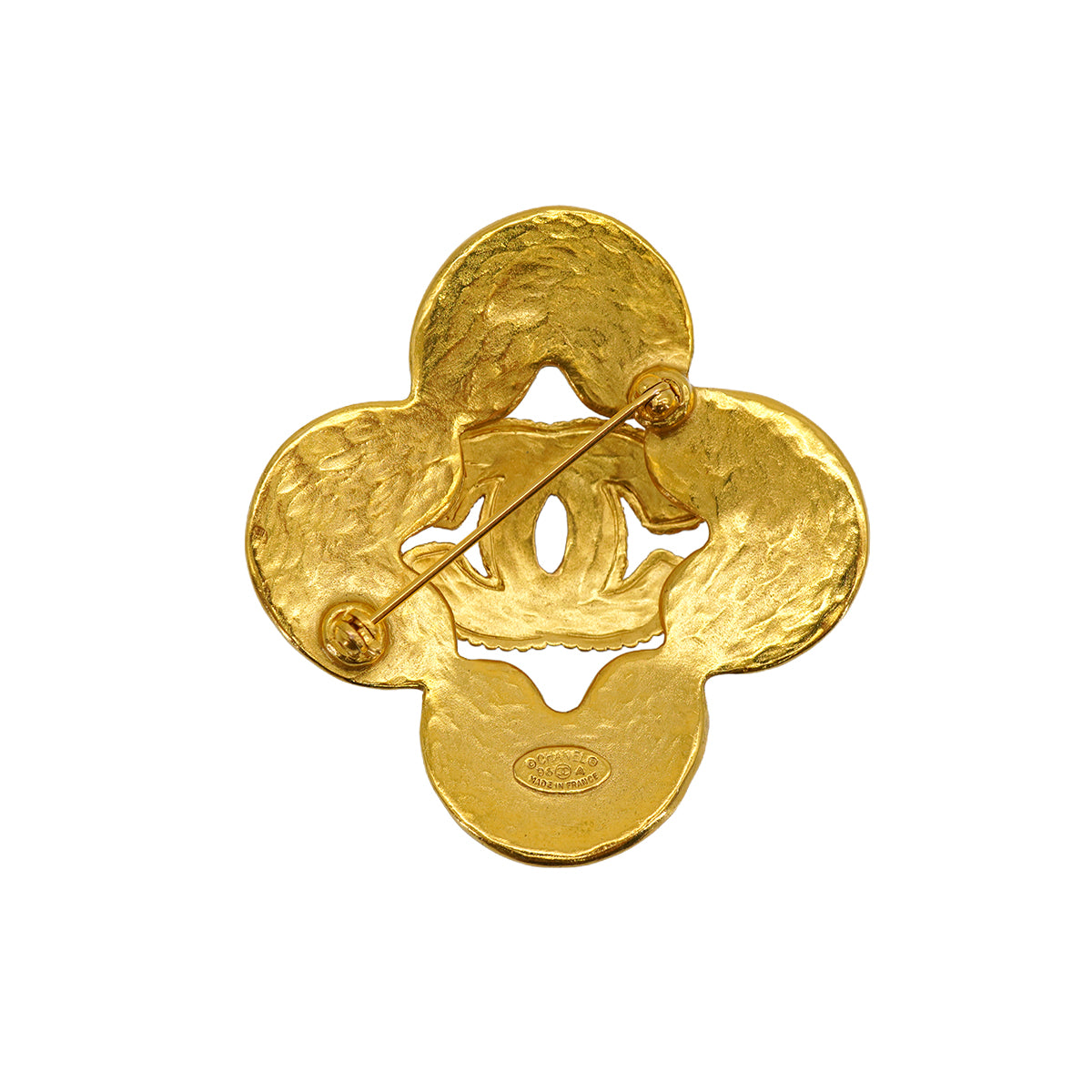 VINTAGE CHANEL COCOMARK BROOCH FLOWER GOLD ACCESSORY 96A 90326876