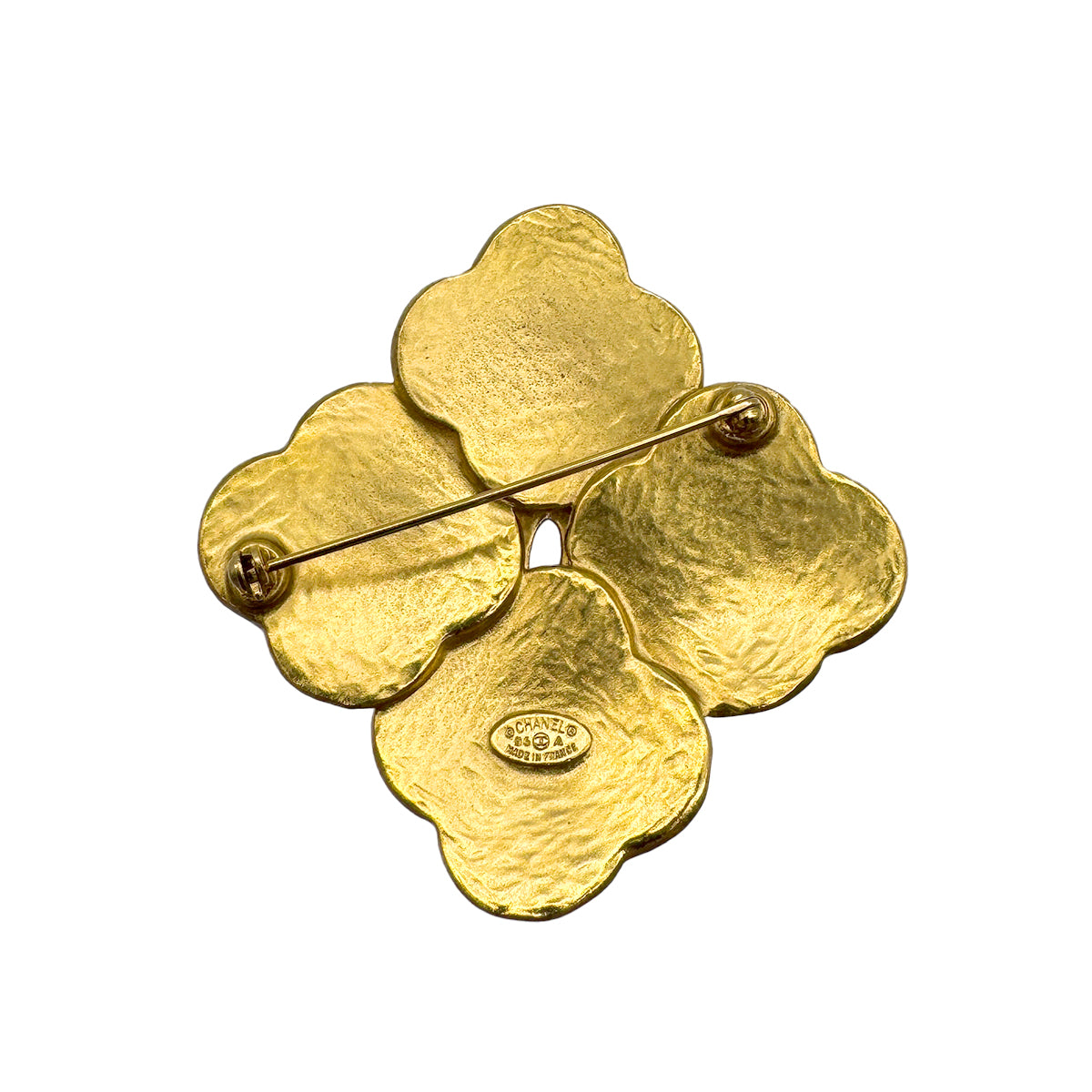 VINTAGE CHANEL COCOMARK BROOCH FLOWER GOLD ACCESSORY 96A 90328934
