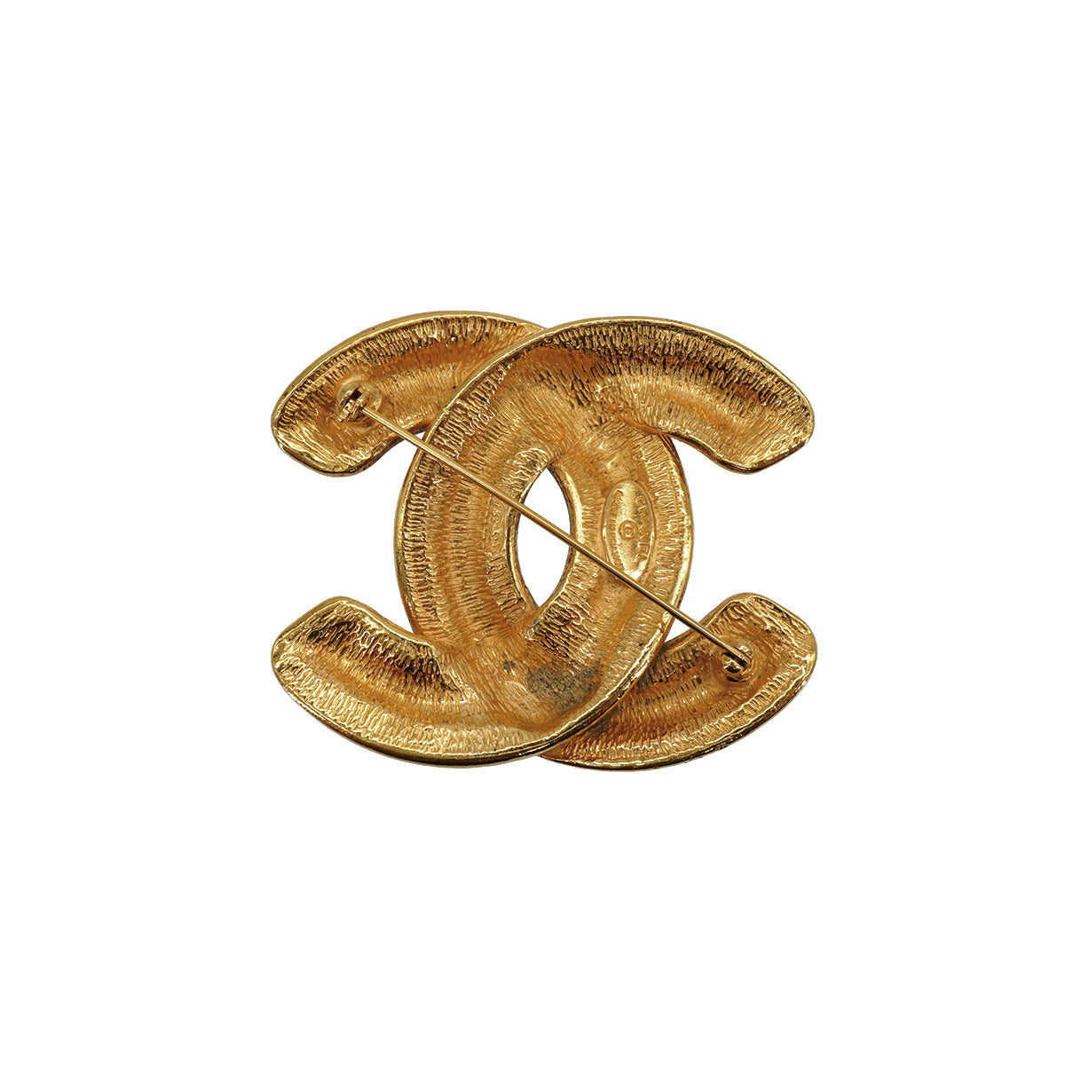 VINTAGE CHANEL COCOMARK BROOCH MATELASSE GOLD ACCESSORY 90335906
