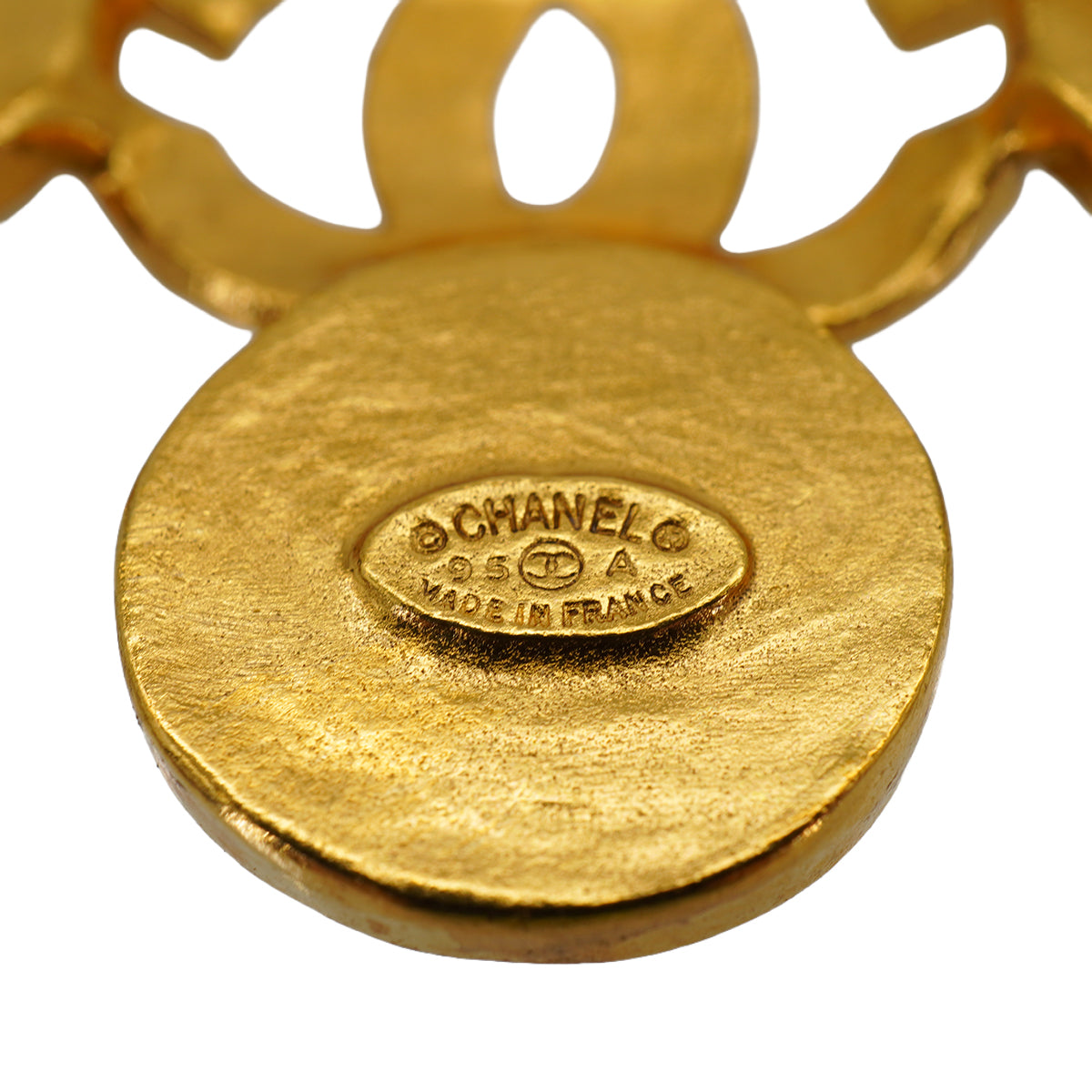 VINTAGE CHANEL COCOMARK BROOCH WHITE GOLD ACCESSORY 95A 90334235