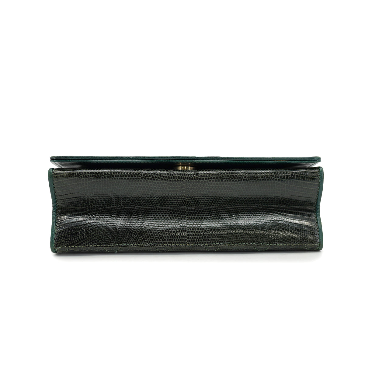 VINTAGE CHANEL COCOMARK CHAIN SHOULDER BAG GREEN LIZARD GOLD HARDWARE 90334868