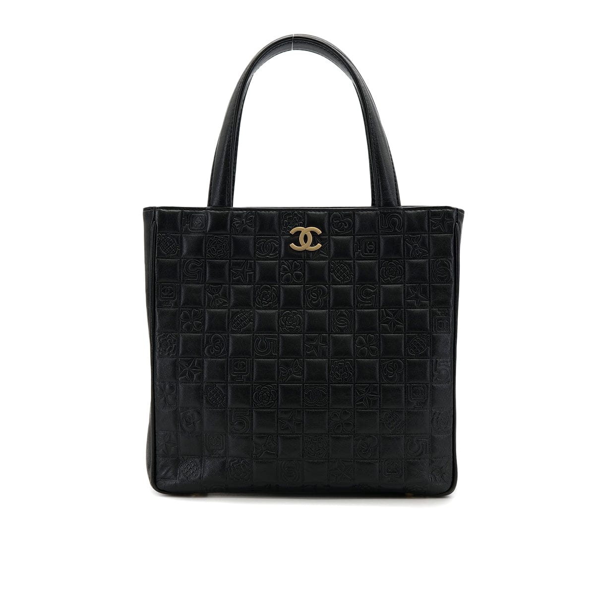 VINTAGE CHANEL COCOMARK ICON HAND BAG BLACK LAMB SKIN GOLD HARDWARE 90319930