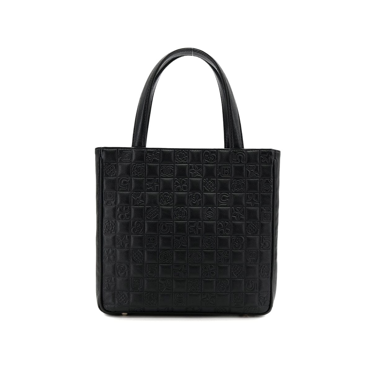 VINTAGE CHANEL COCOMARK ICON HAND BAG BLACK LAMB SKIN GOLD HARDWARE 90319930