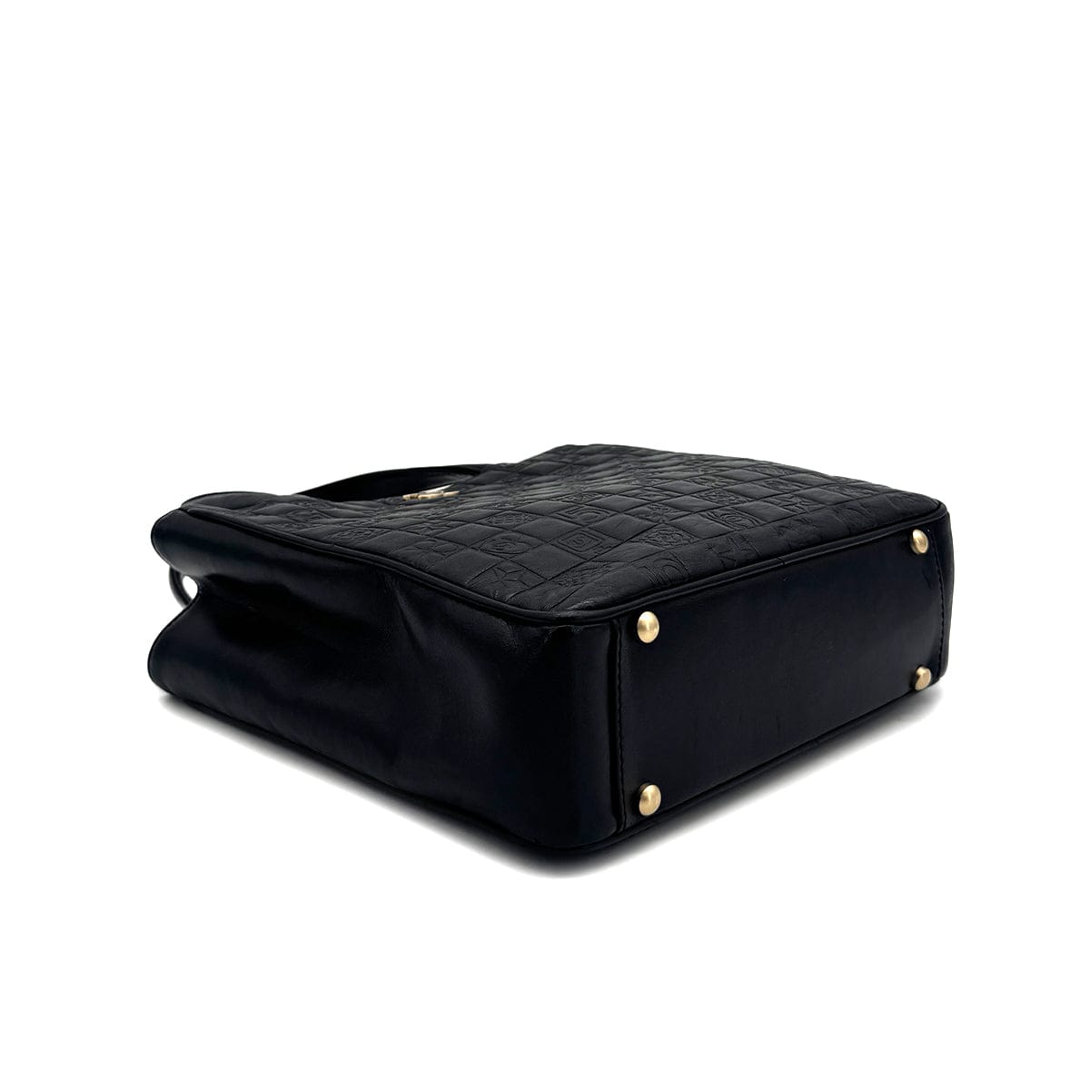 VINTAGE CHANEL COCOMARK ICON HAND BAG BLACK LAMB SKIN GOLD HARDWARE 90319930