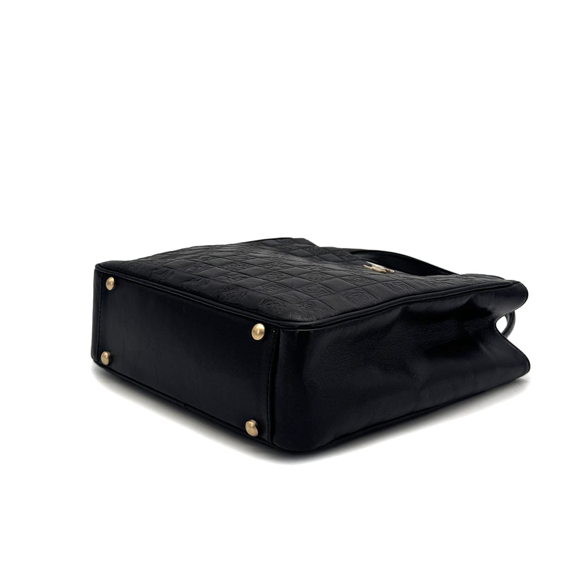 VINTAGE CHANEL COCOMARK ICON HAND BAG BLACK LAMB SKIN GOLD HARDWARE 90319930