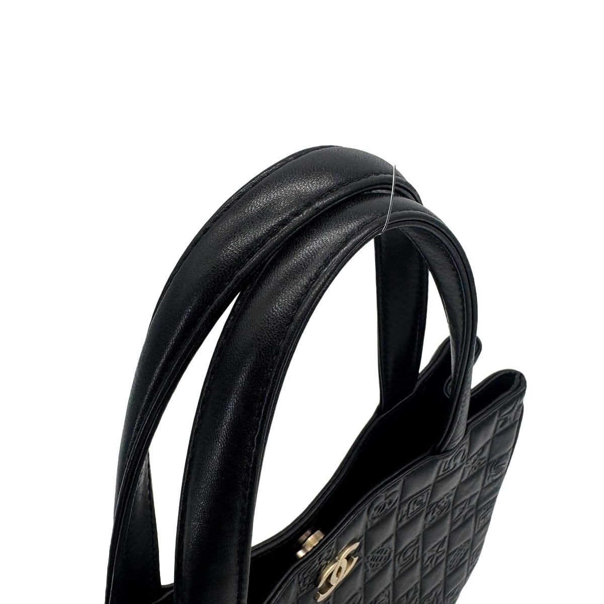 VINTAGE CHANEL COCOMARK ICON HAND BAG BLACK LAMB SKIN GOLD HARDWARE 90319930