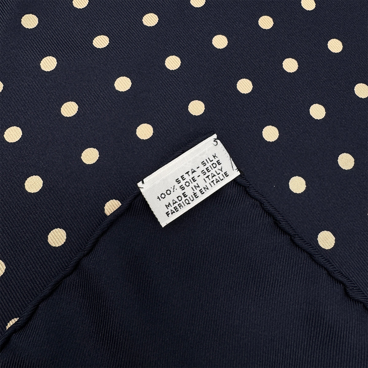VINTAGE CHANEL COCOMARK LOGO DOT PATTERN SCARF NAVY SILK 90325813