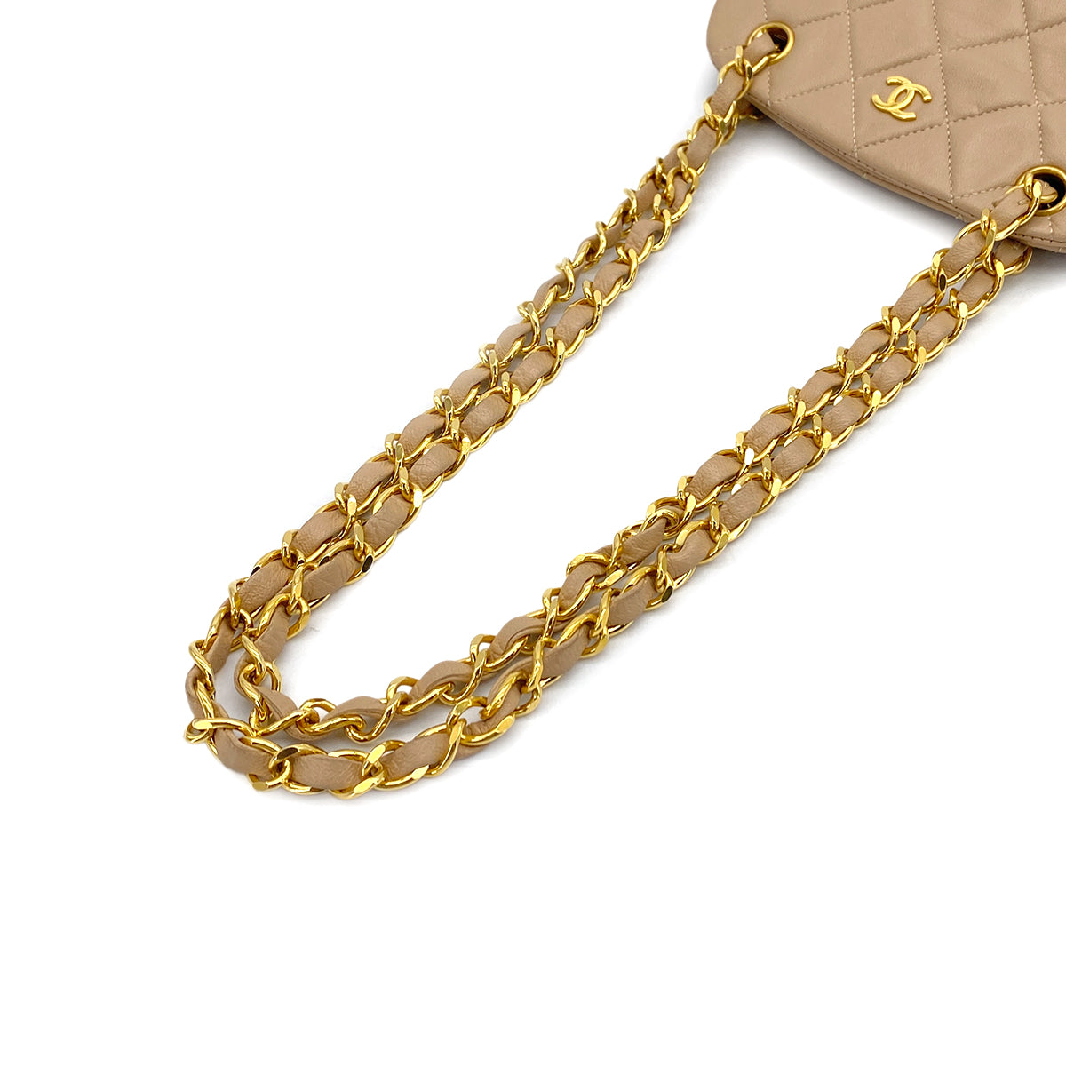 VINTAGE CHANEL COCOMARK MATELASSE CHAIN SHOULDER BAG BEIGE LAMB SKIN GOLD HARDWARE 90326209