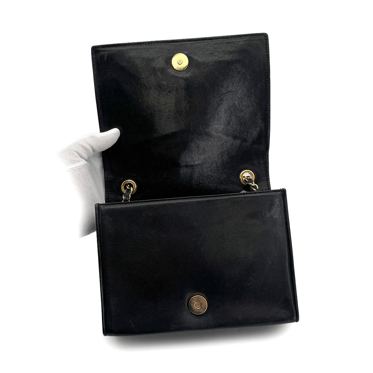 VINTAGE CHANEL COCOMARK MATELASSE CHAIN SHOULDER BAG BLACK LAMB SKIN GOLD HARDWARE 90324282
