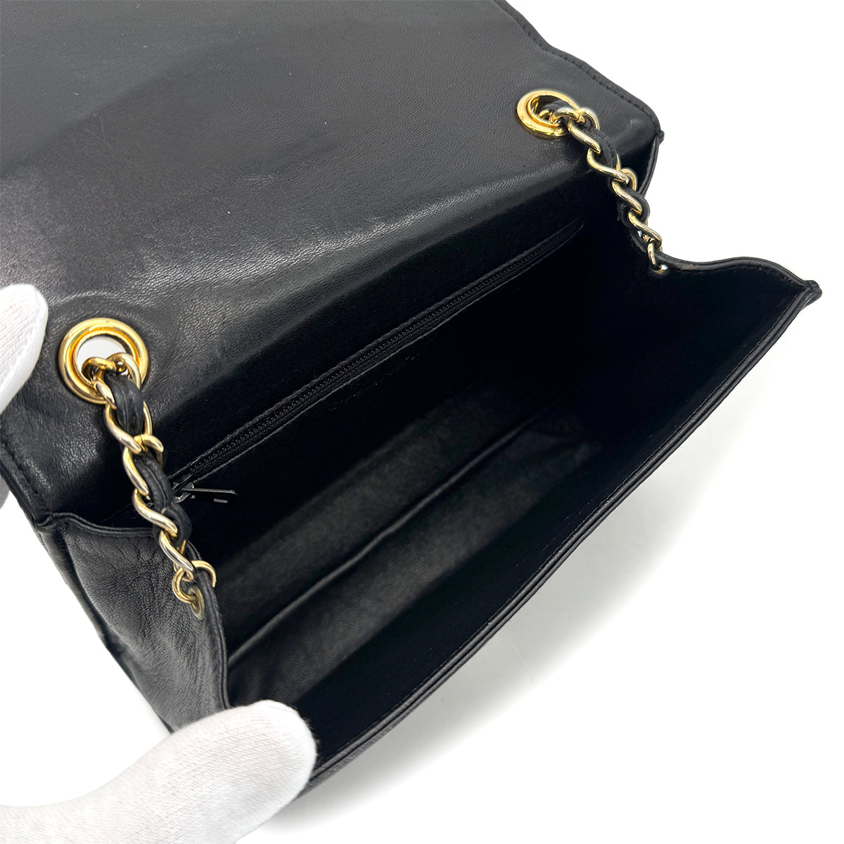 VINTAGE CHANEL COCOMARK MATELASSE CHAIN SHOULDER BAG BLACK LAMB SKIN GOLD HARDWARE 90324282