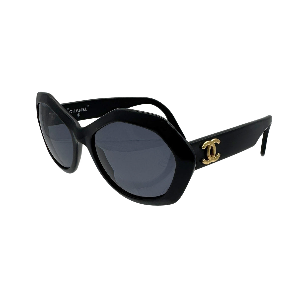 VINTAGE CHANEL COCOMARK SUNGLASSES BLACK EYEWEAR 90320182
