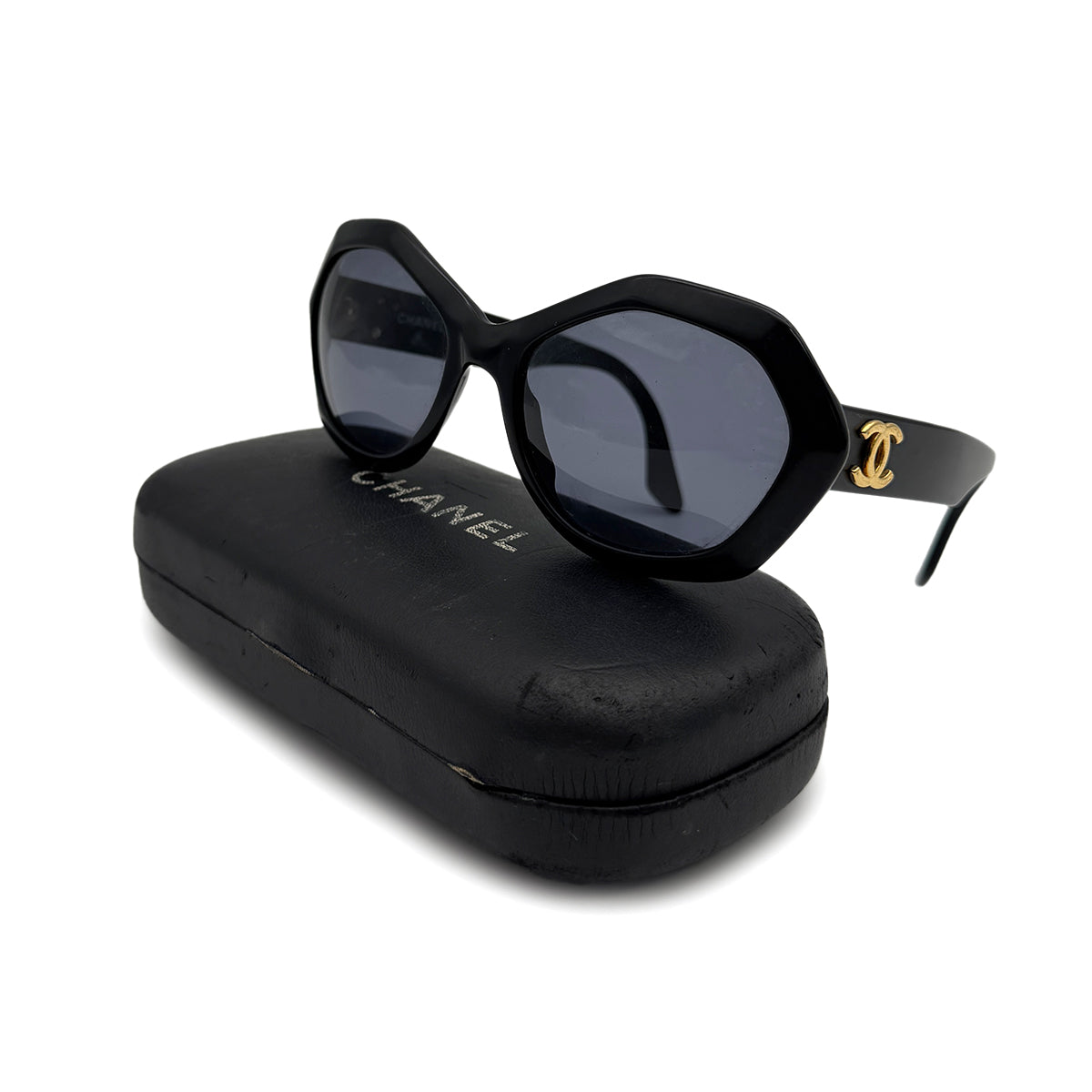 VINTAGE CHANEL COCOMARK SUNGLASSES BLACK EYEWEAR 90320182