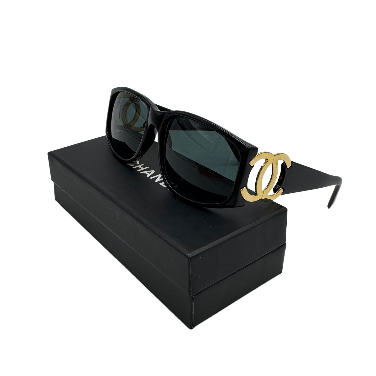 VINTAGE CHANEL COCOMARK SUNGLASSES BLACK EYEWEAR 90328961