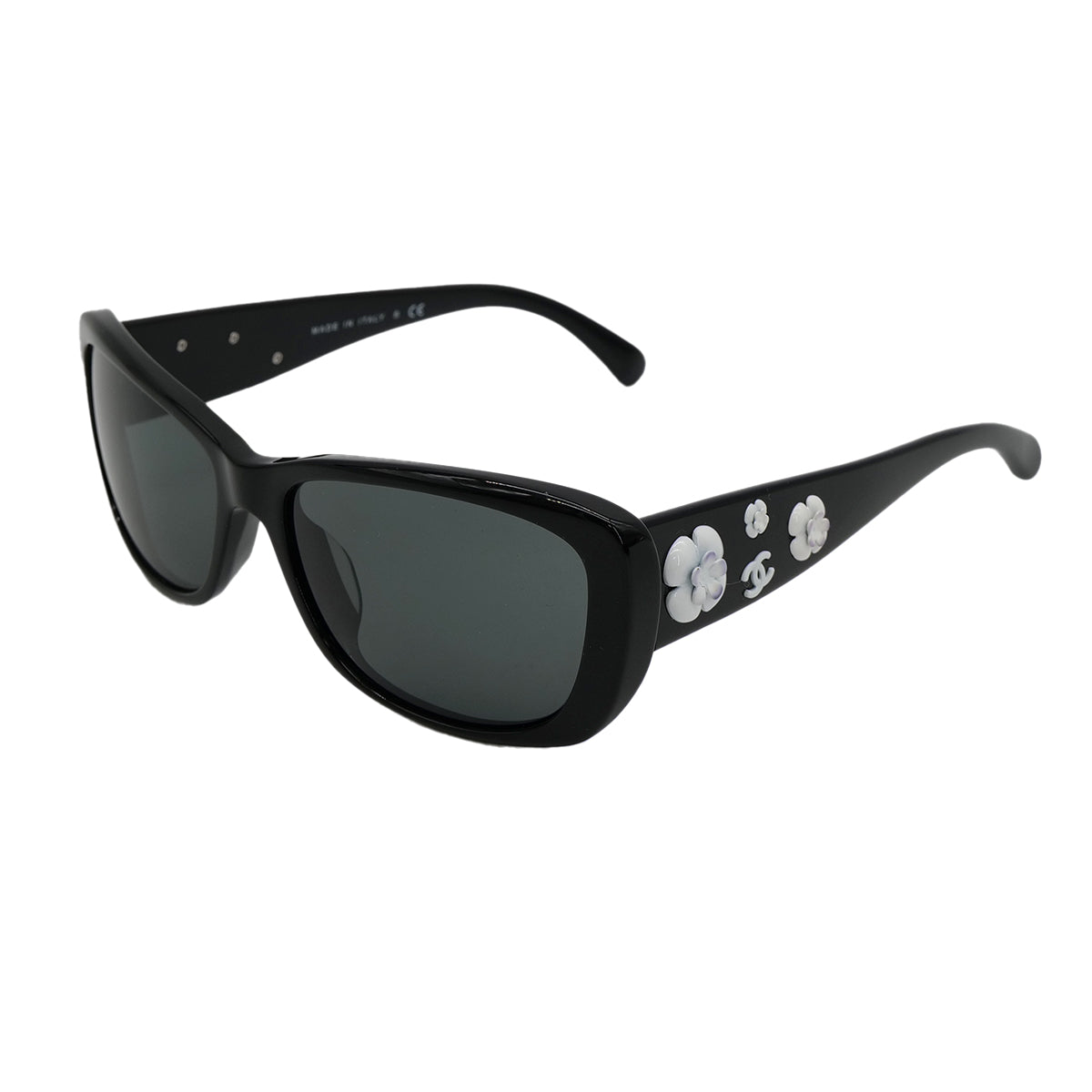 VINTAGE CHANEL COCOMARK SUNGLASSES CAMELLIA BLACK EYEWEAR 90321074