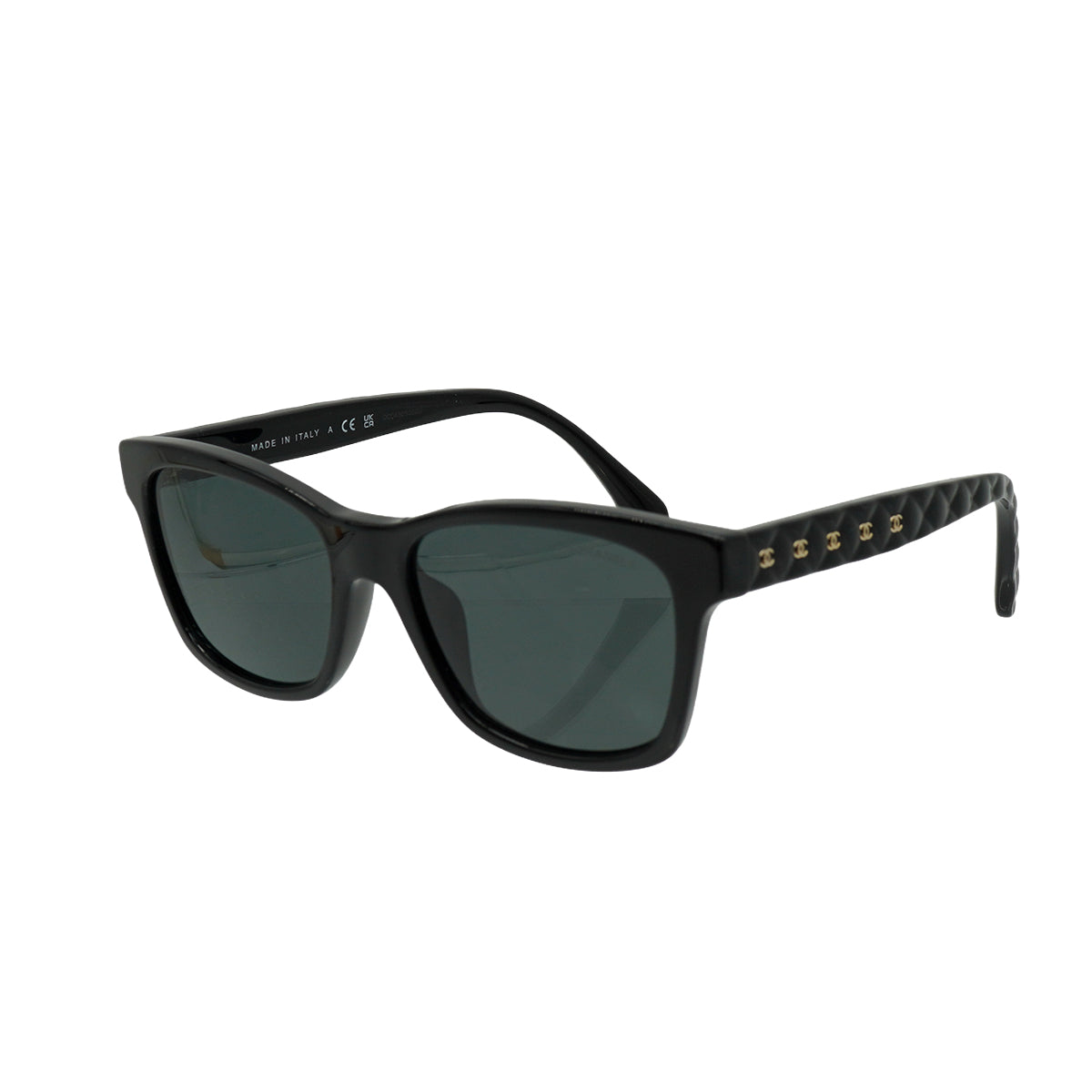 CHANEL COCOMARK SUNGLASSES MATELASSE BLACK EYEWEAR 90334197
