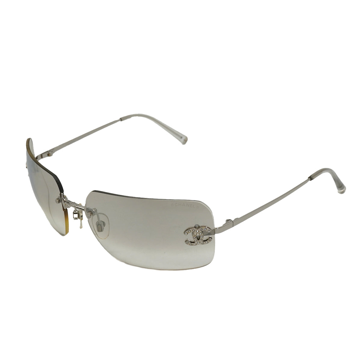 VINTAGE CHANEL COCOMARK SUNGLASSES SILVER EYEWEAR 90335654
