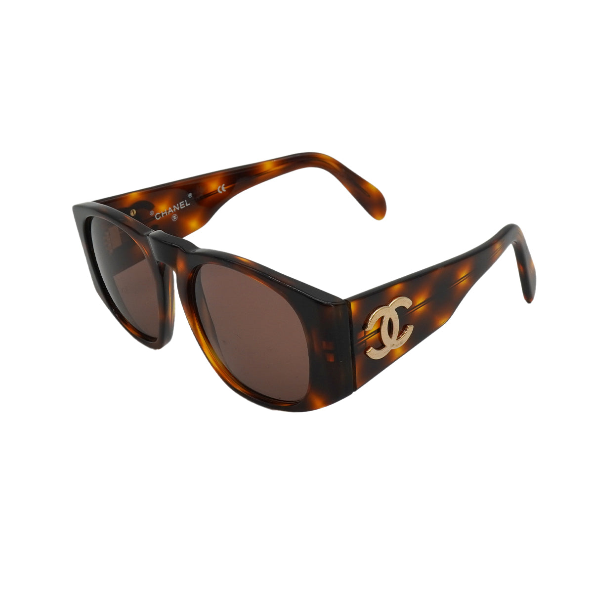 VINTAGE CHANEL COCOMARK SUNGLASSES TORTOISESHELL BROWN EYEWEAR 90328677