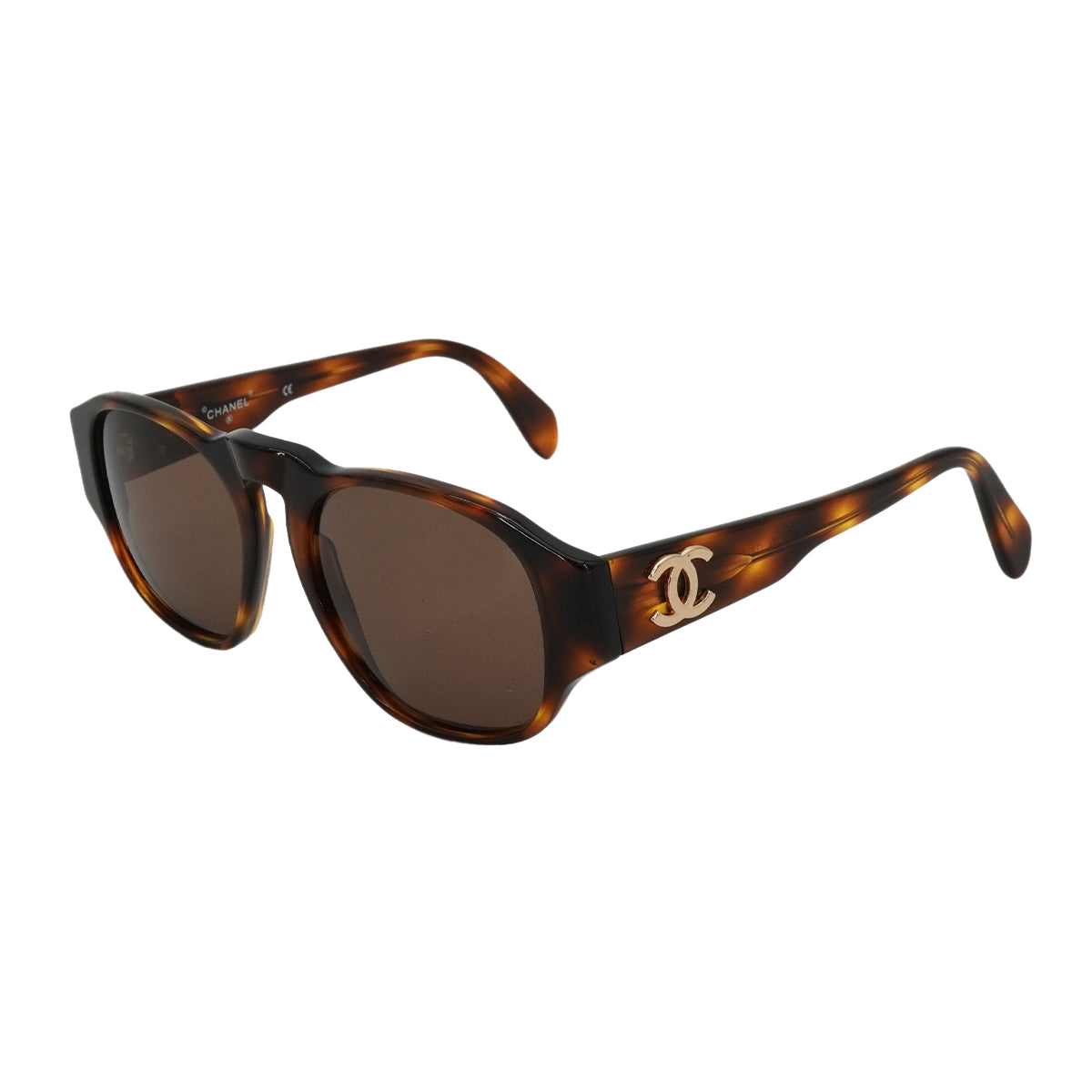 VINTAGE CHANEL COCOMARK SUNGLASSES TORTOISESHELL BROWN EYEWEAR 90331380